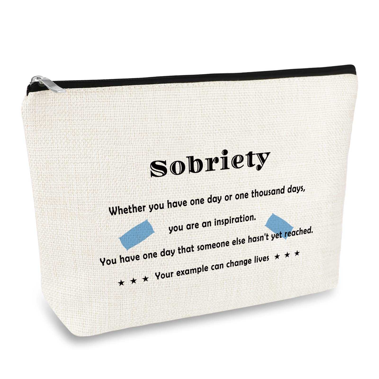 Sobriety Gifts for Women - Inspirational Cosmetic Bag for Addiction Recovery, AA Gift, New Beginnings Travel Makeup Bag, Sober Gifts for Best Friend, Alcoholics Christmas & Birthday Gift for Daily Use & Special Occasions