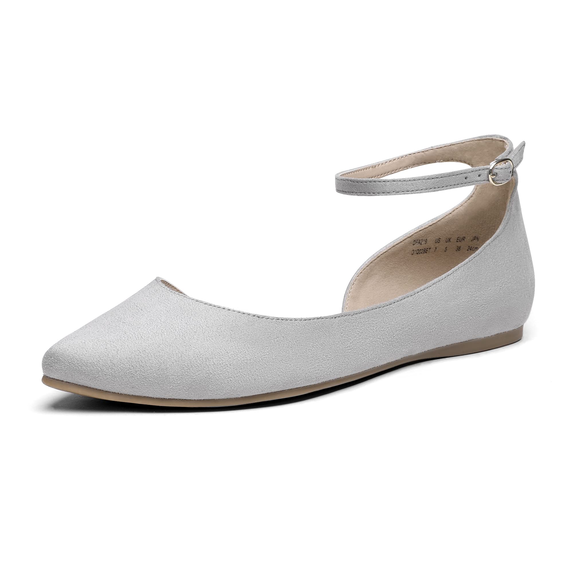 Dream Pairs Women's Comfortable Ankle Strap Ballet Flats - D'Orsay Style Dress Shoes for Work, Party & Casual Wear