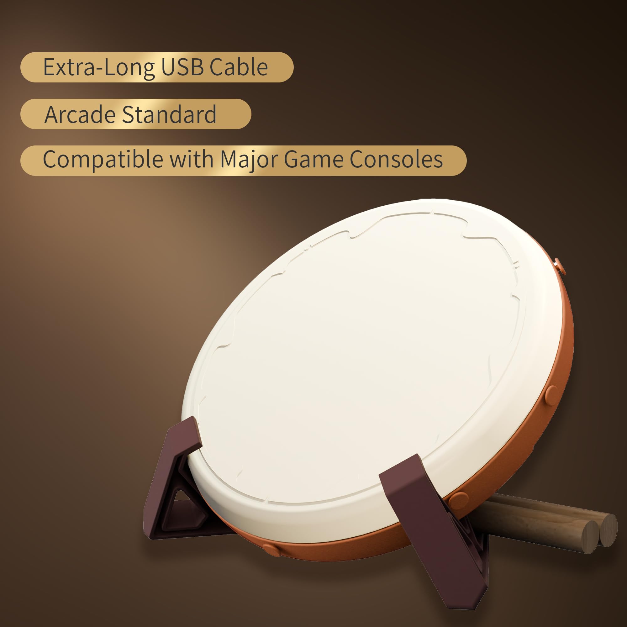 Rythmagica TDC10 Pro Taiko Drum Controller - for Switch, PC, PS4, Xbox - Silent & Precise Gaming