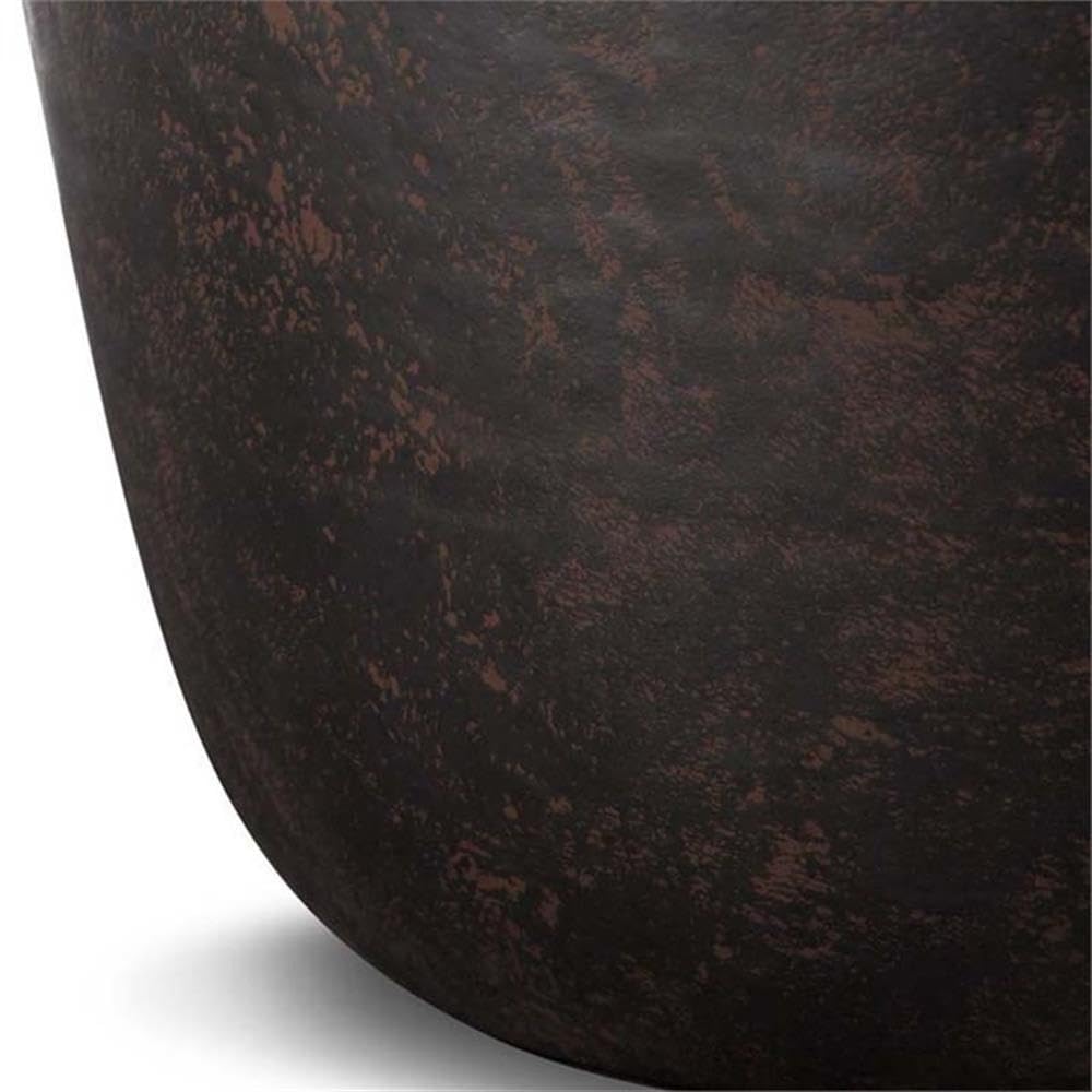 Small Boho End Table - Round Modern Accent Table for Living Room & Bedroom | Space-Saving Metal Nightstand | Rustic Circle Telephone Table for Sofa Side & Office | Dark Gray | Perfect for Small Spaces, Apartments & Cozy Corners