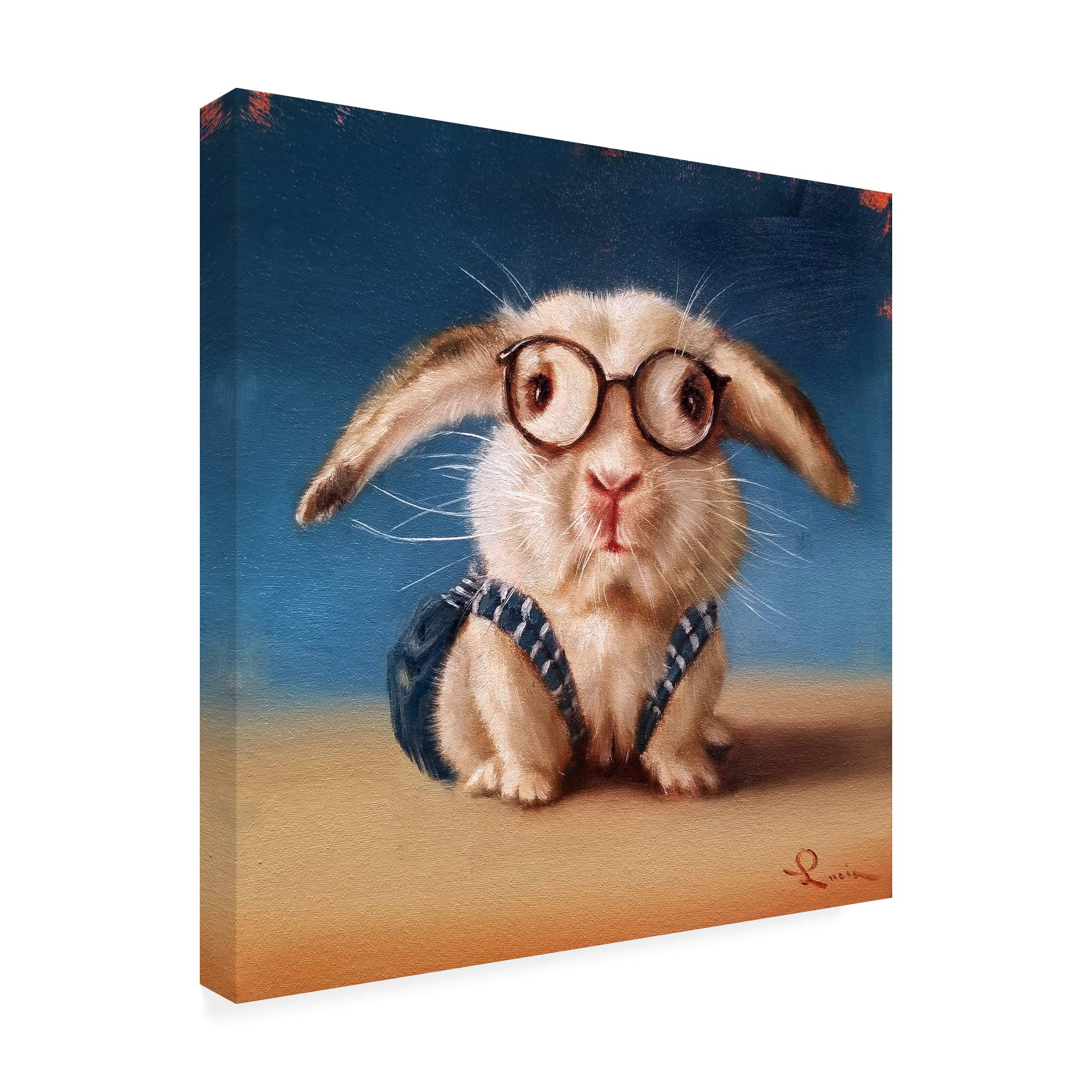 Trademark Fine Art 18x18 Inch Back to School Rabbit Print by Lucia Heffernan - Perfect for Kids' Room Decor, Classroom Wall Art & Nursery Decorations