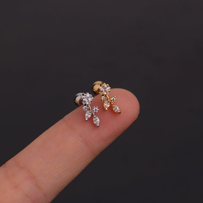 16G Cartilage Tiny Stud Earrings - Dainty Flower Stud Earrings for Women | Perfect for Daily Wear, Parties & Gifts | HSPJ256