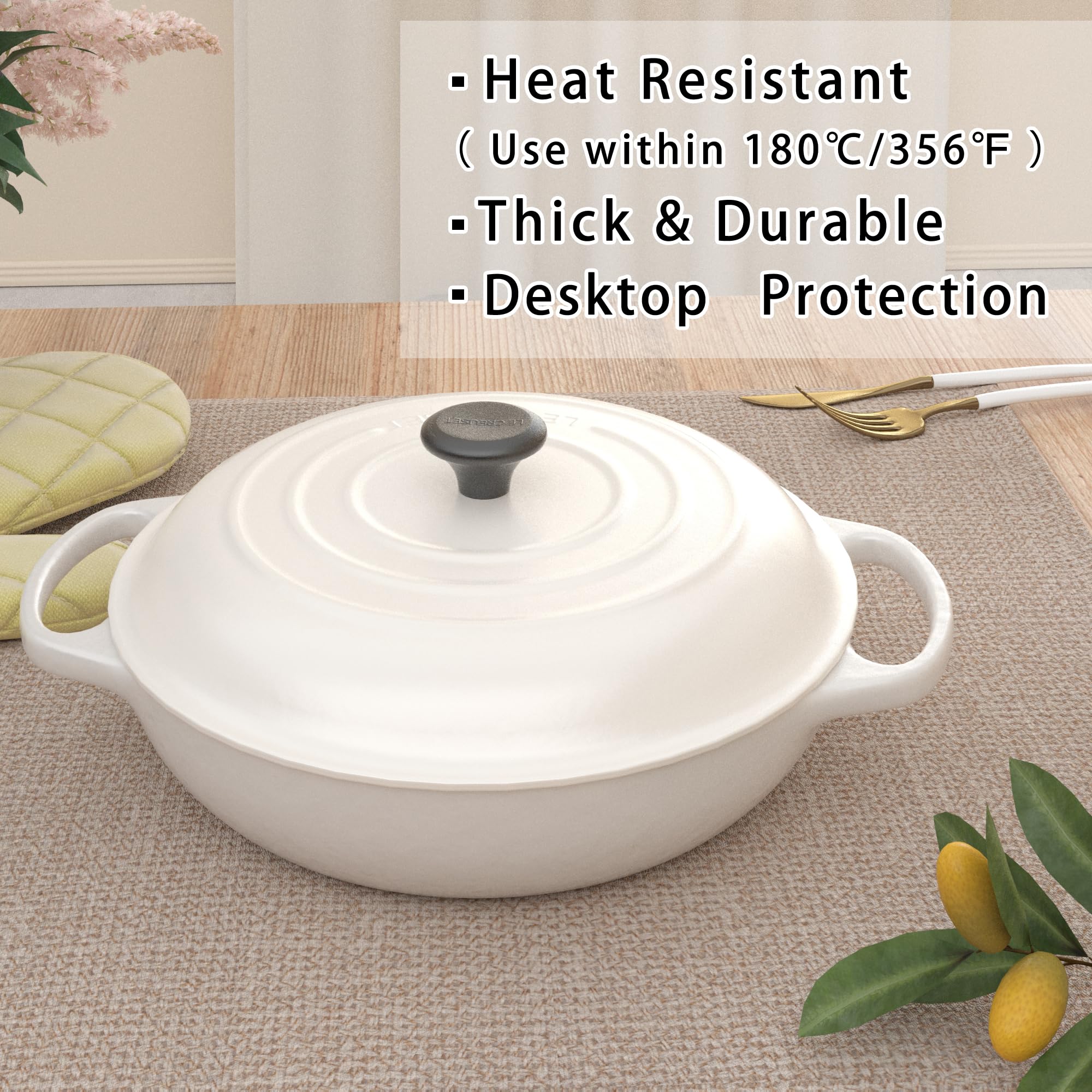 Set of 4 Soft Caddice Faux Linen 2-Sided Heat Resistant Placemats - 12