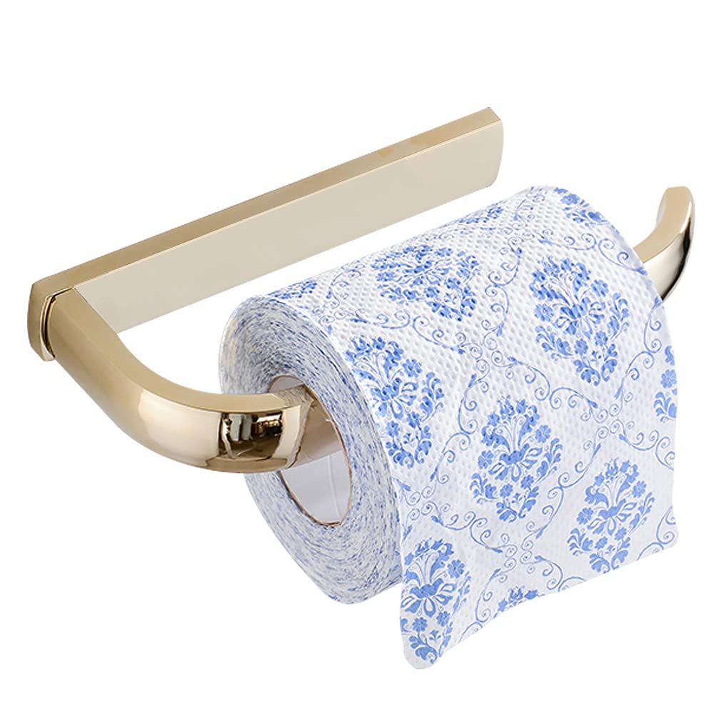 Leyden Polished Gold Toilet Paper Holder - Brass Wall Mounted Bathroom Tissue Roll Holder for Luxury Home Decor & Spa Style Bathrooms