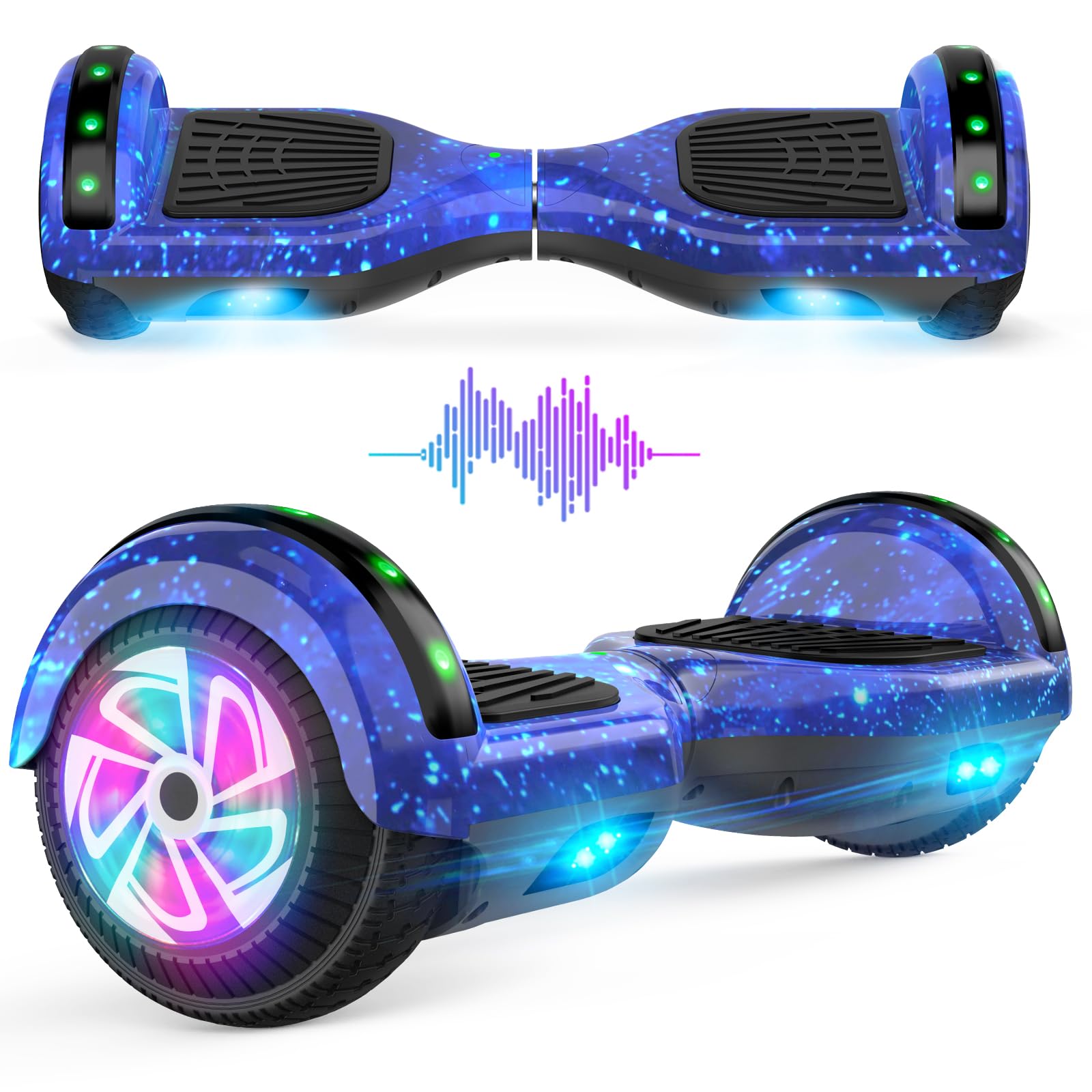 Self-Balancing Hoverboard Scooter with Bluetooth Speaker & LED Lights - Electric Scooter for Kids Ages 6-12 - Perfect for Commuting, Outdoor Fun & Birthday Gifts