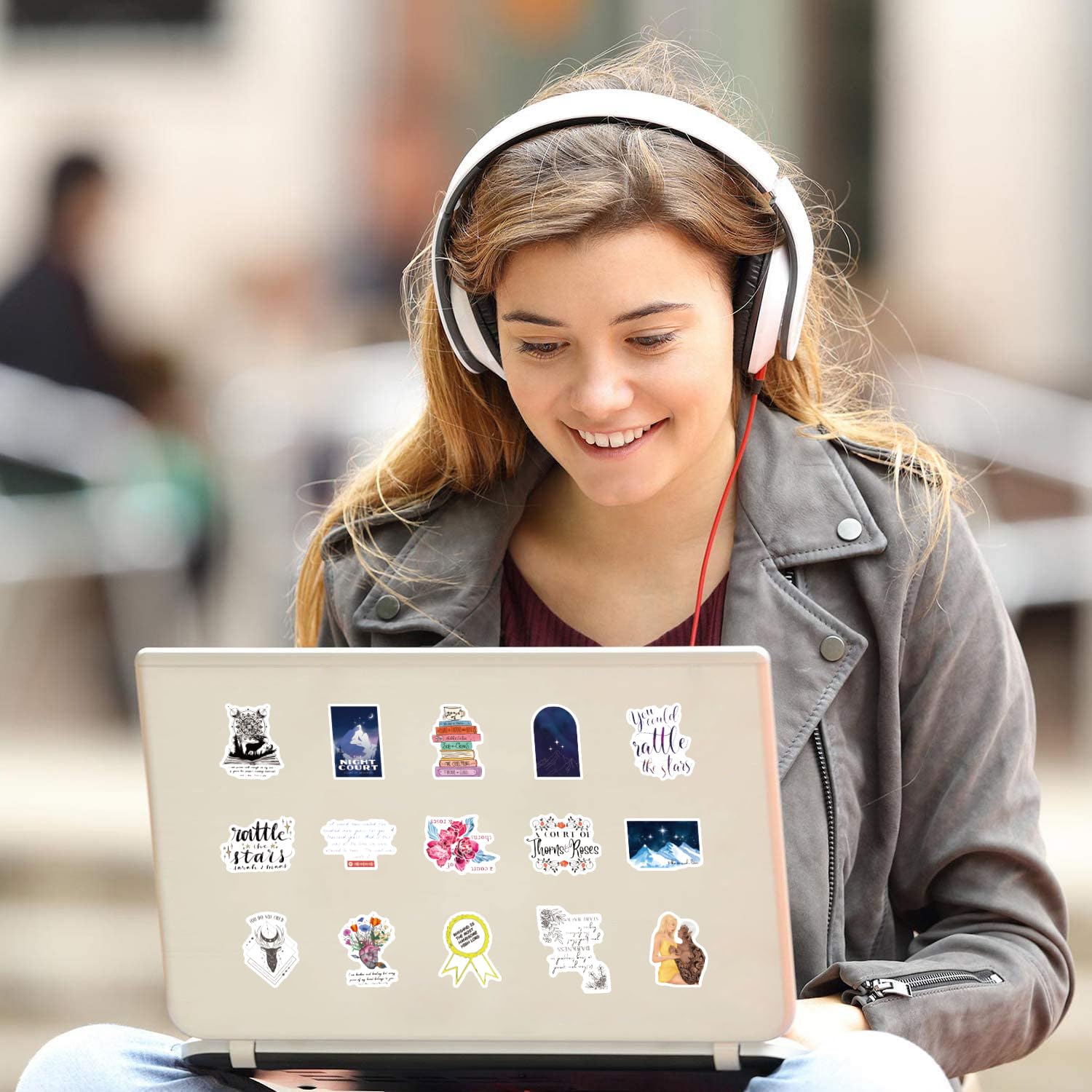 120Pcs Sarah J Maas Stickers Pack - Aesthetic Cartoon & Comedy Vinyl Decals | Waterproof Stickers for Water Bottles, Laptops, Phones, Skateboards | Perfect for Journaling, Halloween Decorations & Gifts for Kids, Teens & Adults | Great for DIY Crafts, School Supplies & Personalizing Accessories