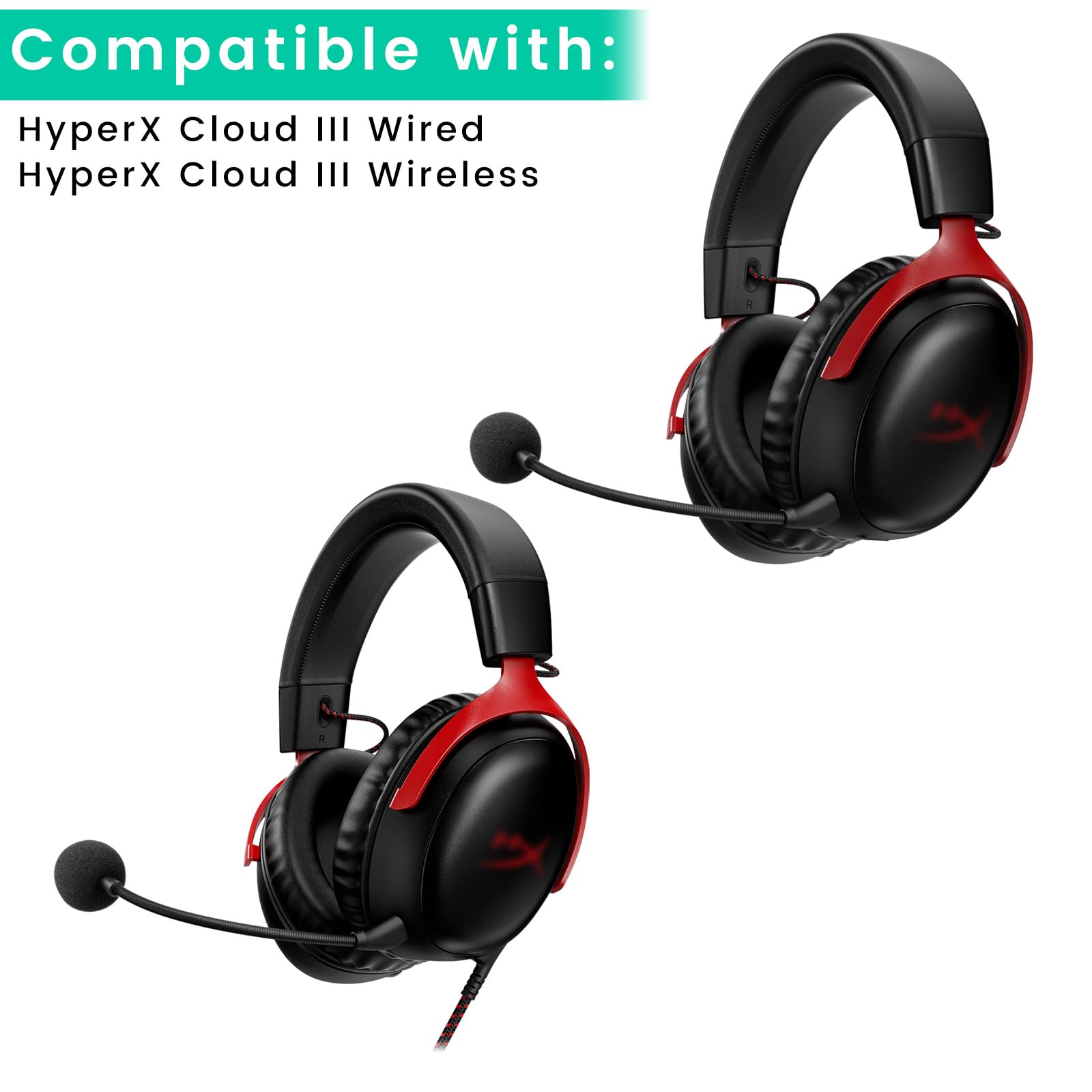 HyperX Cloud III/Cloud 3 Replacement Microphone - Detachable 3.5mm Noise Cancelling Boom Mic for Gaming Headsets - Compatible with PC, Xbox One, PS4, PS5 - Perfect for Online Gaming, Streaming & Voice Chat