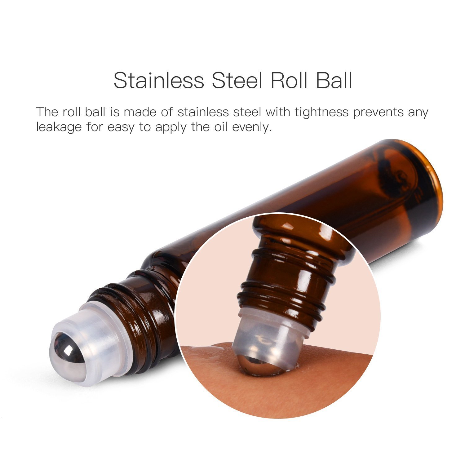 8 Pcs 10ml Roll On Glass Bottles for Essential Oils, Aromatherapy & DIY Skincare - Refillable & Leak Proof