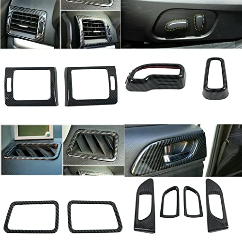 Premium Carbon Fiber Interior Trim Kit for Subaru WRX STI 2015-2021 (LHD) - 10-Piece Black Dashboard & Console Cover Set - Car Accessories for Enhanced Style & Protection