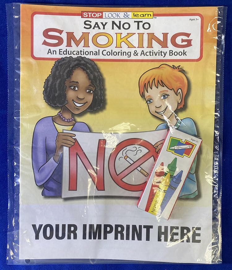 ZOCO Anti-Smoking Educational Coloring Books for Kids - 250 Pack with Crayons | Fun Activities, Puzzles & Games | Perfect for Schools, Community Events & Health Awareness Programs