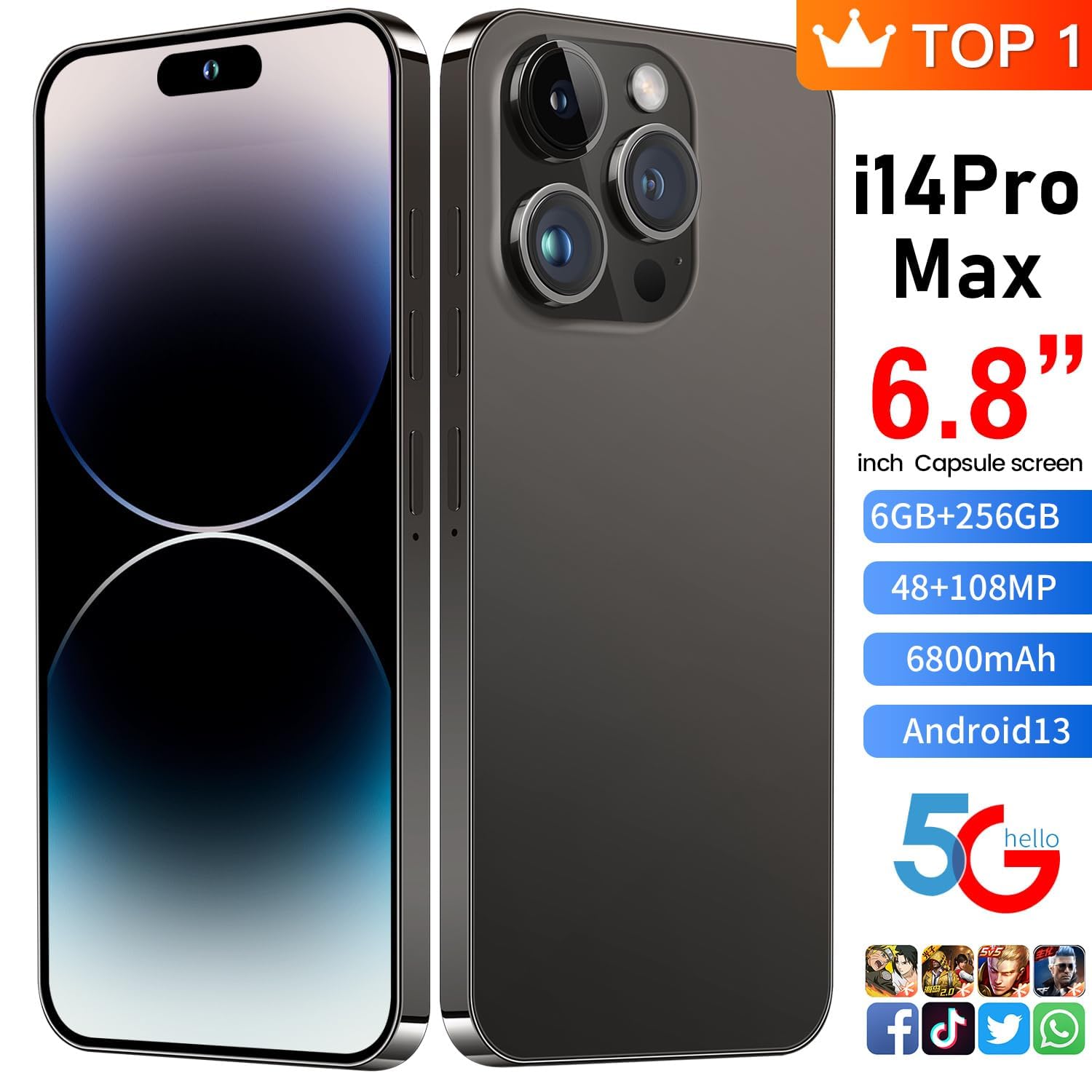 MMY I14 Pro MAX Unlocked Smartphone - 6.82