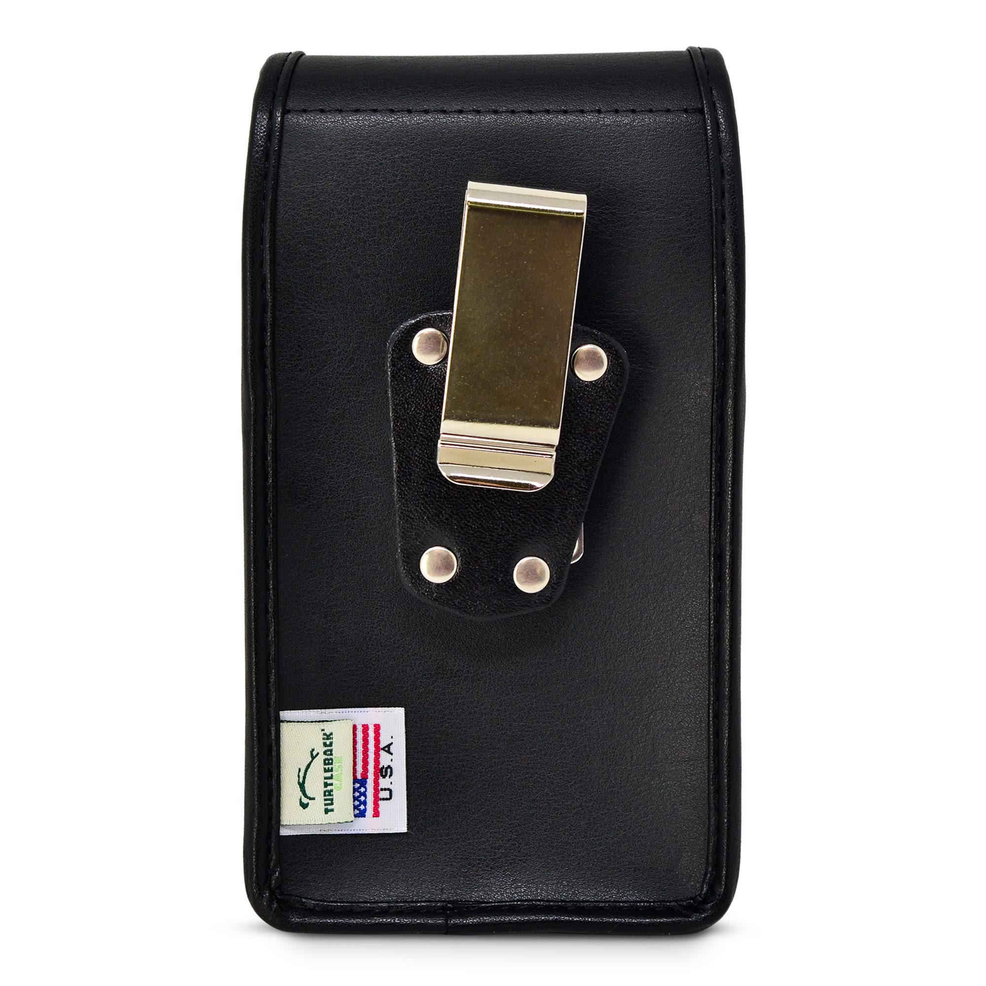 Premium Leather Phone Holster for iPhone 14/14 Pro/13/13 Pro/12/12 Pro - Black Belt Clip Phone Holder with Magnetic Closure & Metal Clip - Fits Bulky Cases - Perfect for Outdoor Activities, Work & Travel