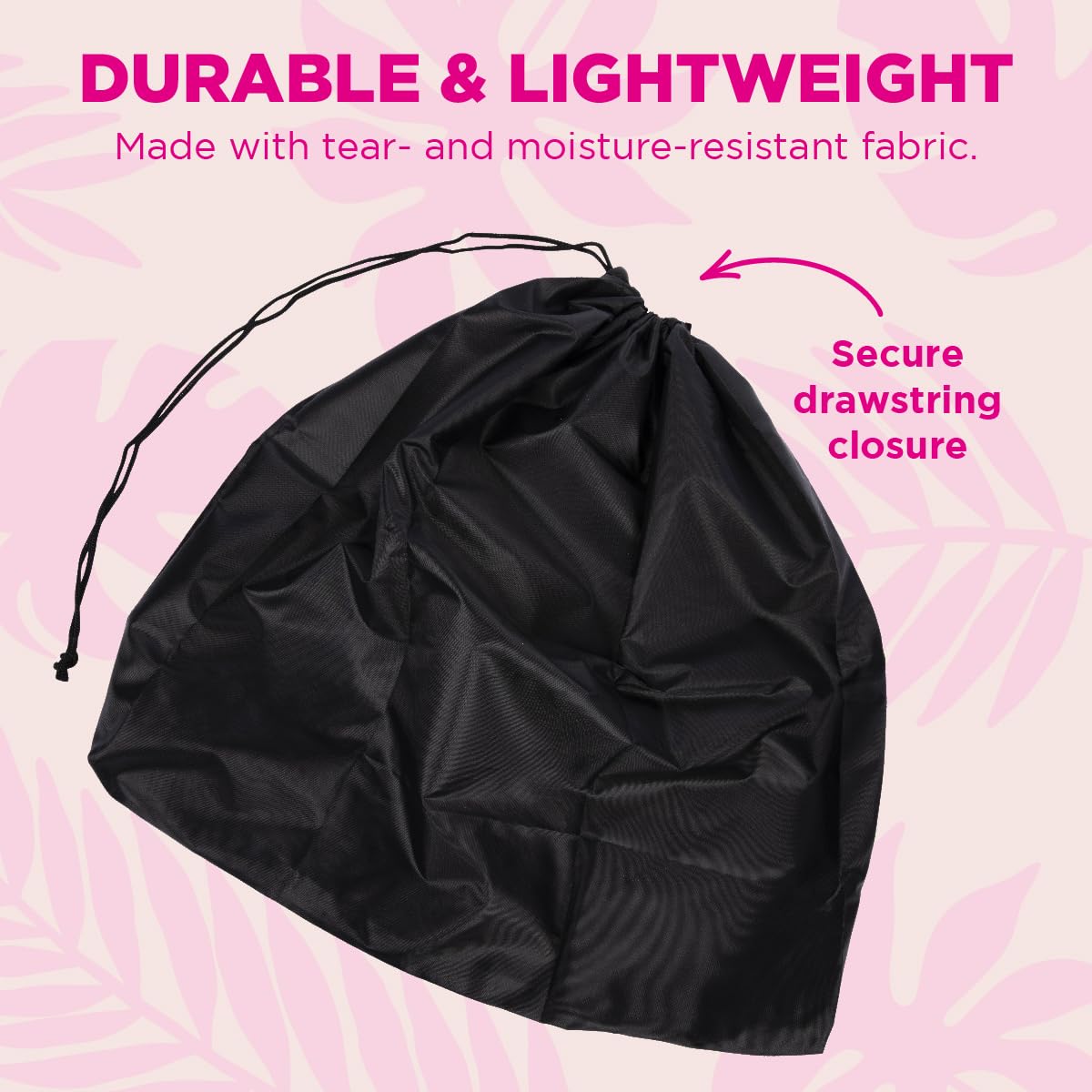 MIAMICA Soft Travel Laundry Bag with Zipper & Drawstring - 21x22 Inch Black Expandable Wash Bag for Dirty Clothes - Durable Foldable Organizer for Suitcase - Perfect for Travel, Camping, Gym & College Dorm