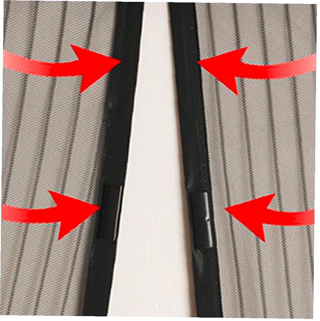Black Magnetic Sliding Mosquito Net Door Curtain - 100x250cm, Balcony & Living Room Bug Screen with Strong Magnets for Easy Use - Keep Mosquitoes Out While Enjoying Fresh Air