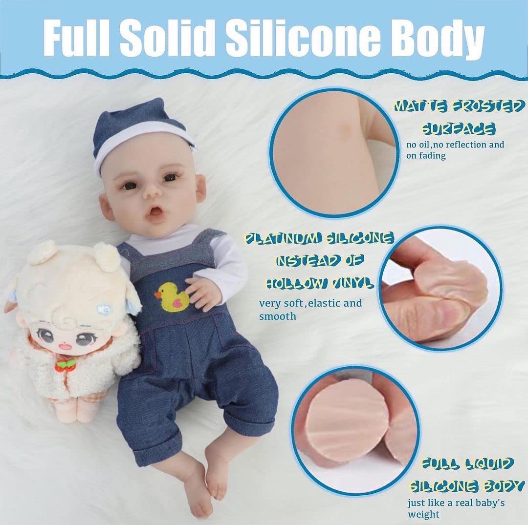 19 Inch Lifelike Reborn Baby Doll Boy - Ultra Realistic Silicone Newborn Doll with Soft Waterproof Body | Perfect for Collectors, Photography Props, Therapy & Gift Giving