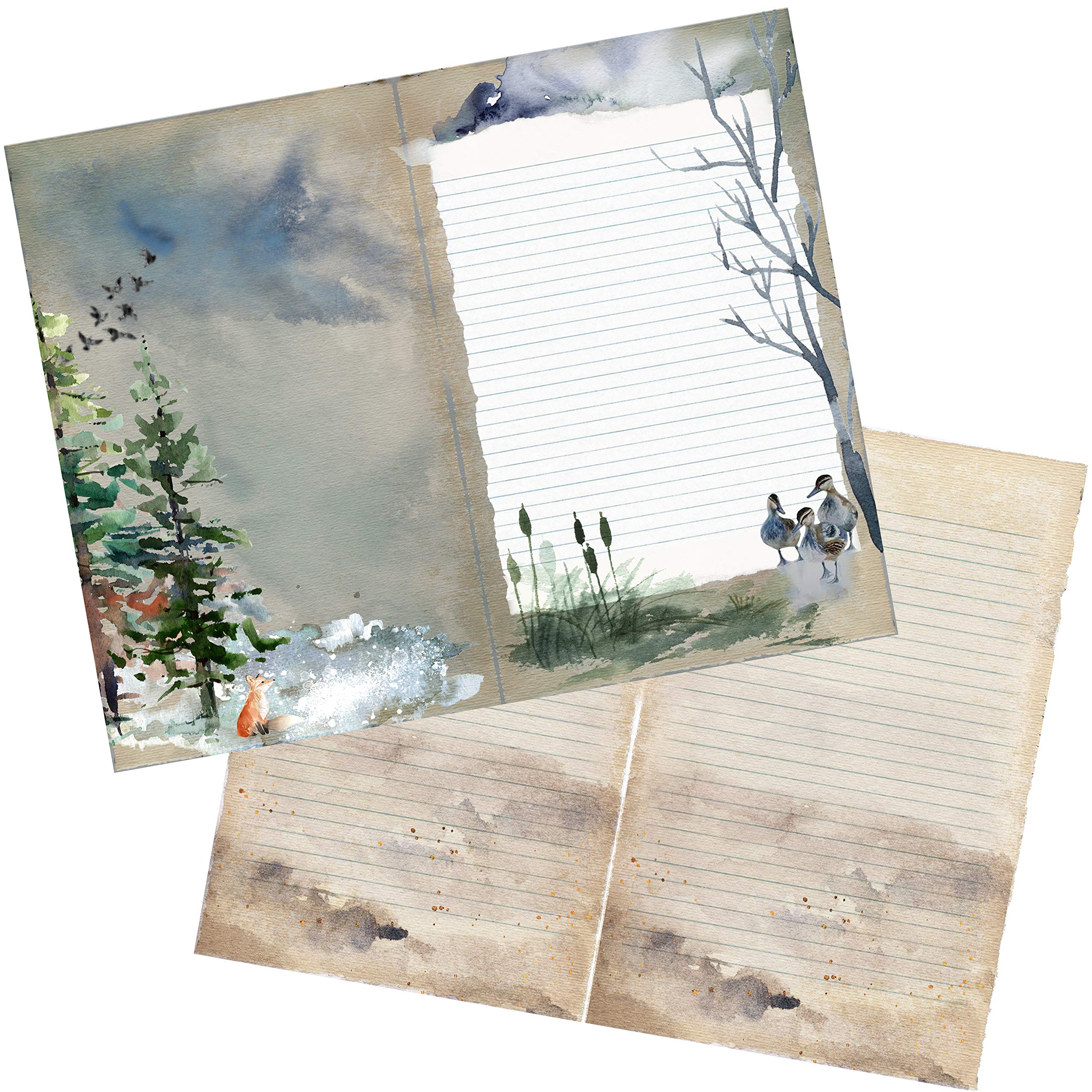 Premium Winter Wilderness Journal Paper Pack - Scenic Nature Themed Stationery for Writing, Scrapbooking & DIY Crafts | Perfect for Journals, Planners & Gift Giving