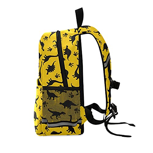 Dinosaur Kids Backpack for Boys - Yellow Small School Bag for Toddlers, Lightweight Travel & Meal Backpack for Daycare, Preschool & Outdoor Adventures