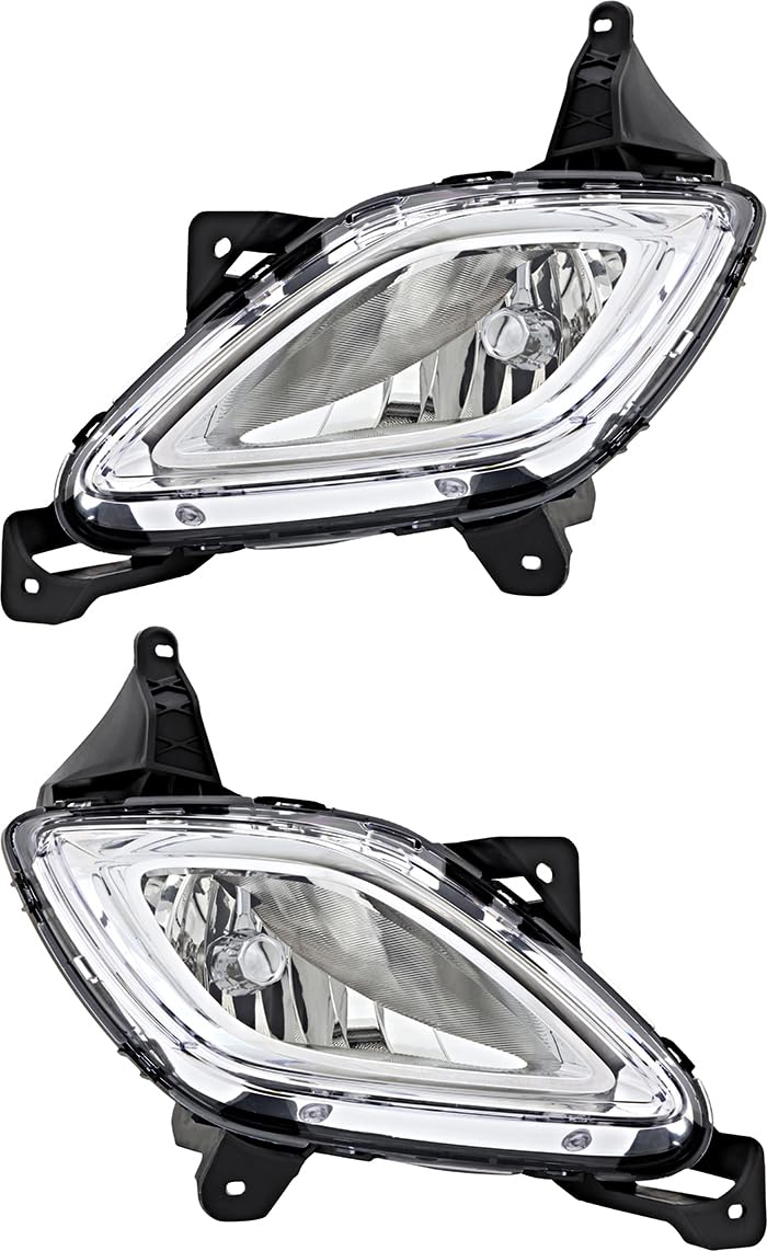 2011-2014 Hyundai Genesis Sedan Fog Lights Replacement Kit - Driver & Passenger Side - OEM Compatible Fog Lamps for Improved Night Visibility