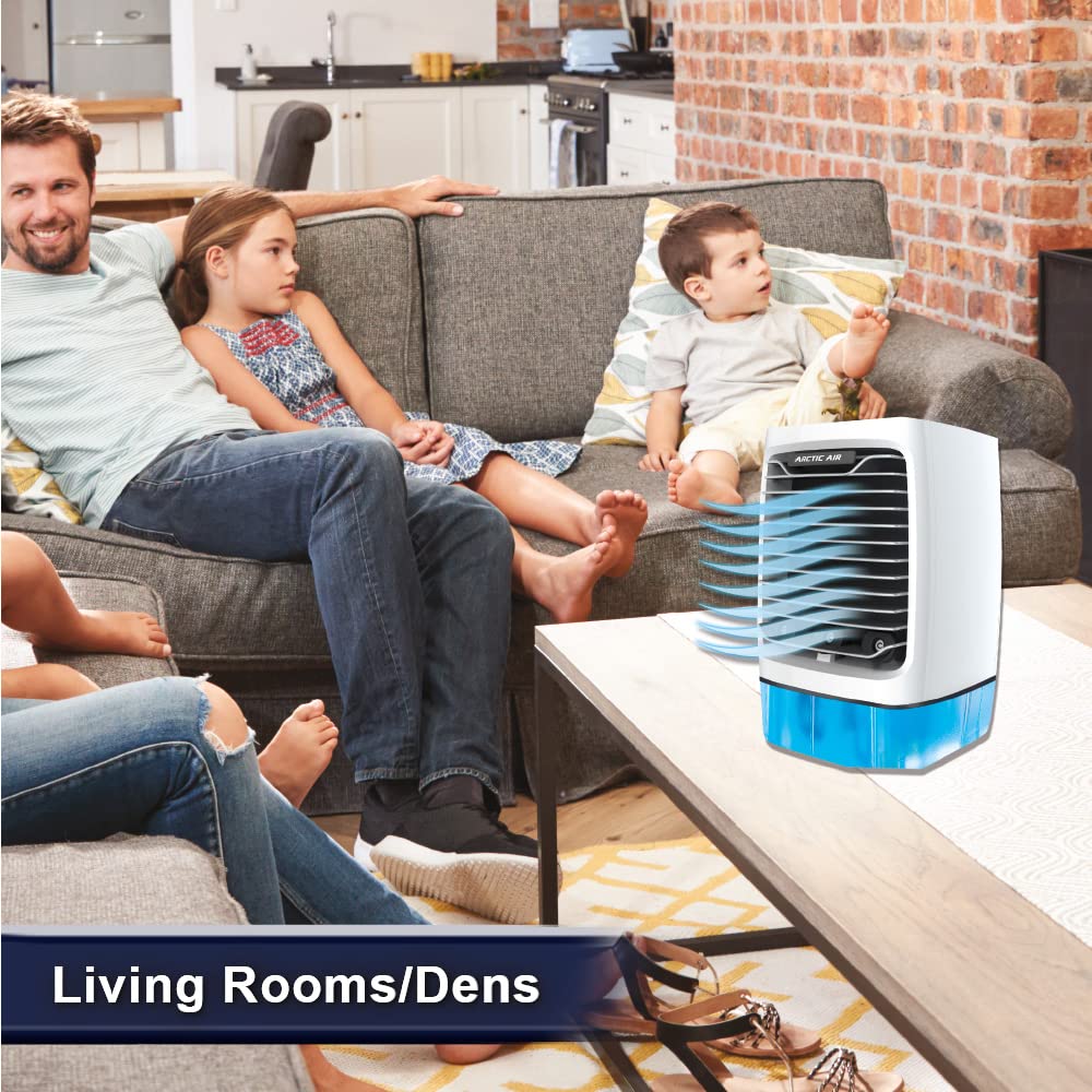 Arctic Air Chill Zone XL Portable Evaporative Air Cooler with Oscillating Fan - 4 Speed Settings, Auto-Off Timer, 16-Hour Cooling - Perfect for Bedroom, Living Room, Office & Outdoor Use - White