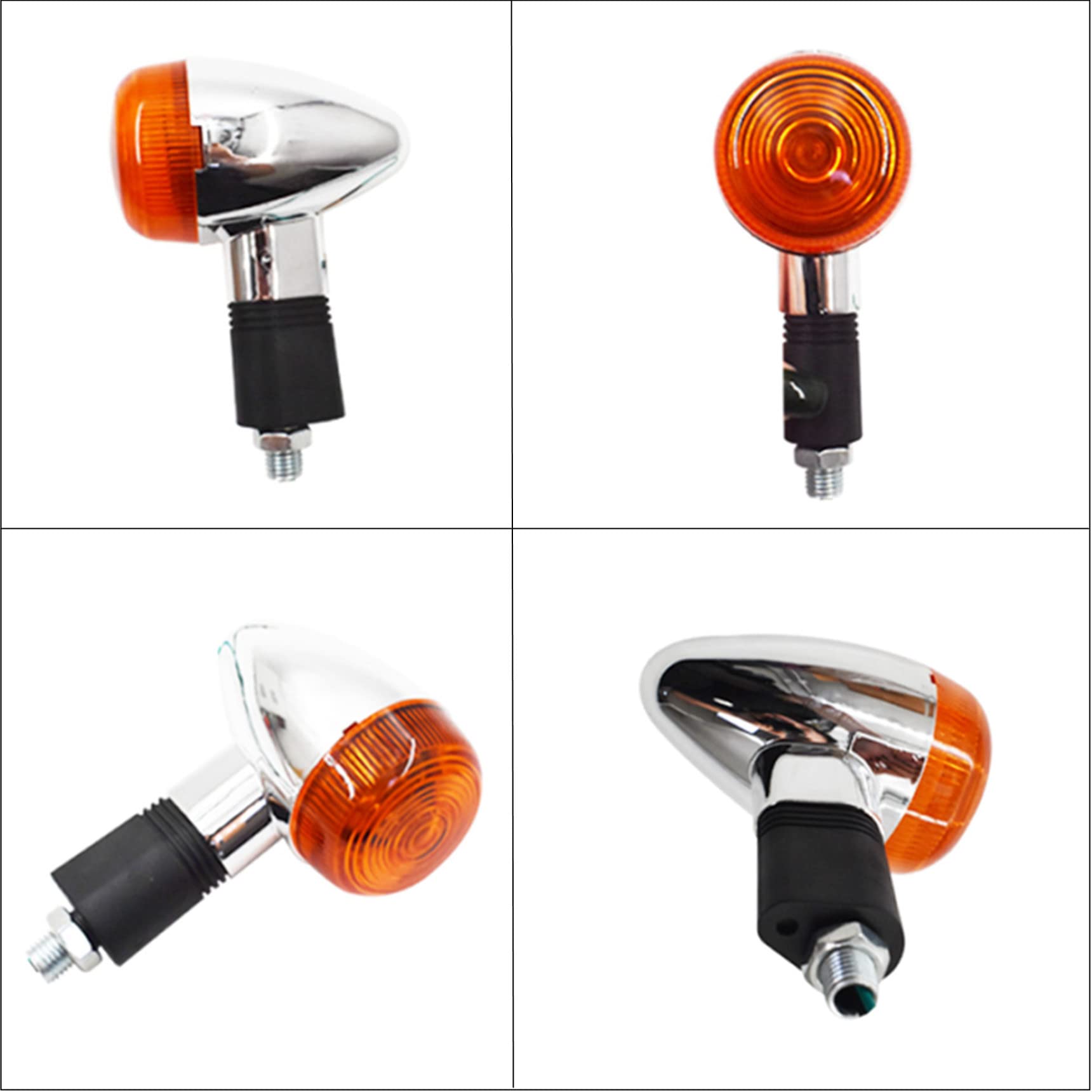 4PCS Motorcycle Turn Signal Lights - 12V LED Indicator Lights Replacement for Honda Kawasaki Suzuki Yamaha - Waterproof for Cruiser, Street Bike & Off-Road Motorcycles