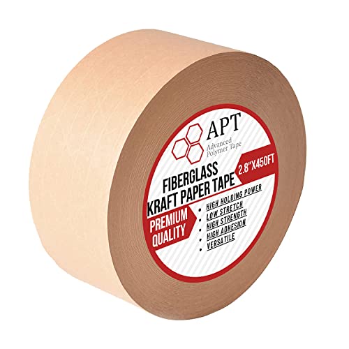 APT Heavy Duty Water-Activated Fiberglass Reinforced Kraft Paper Tape - 72mm (2.8