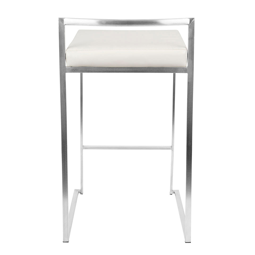 Fuji Counter Stools Set of 2 - Modern Bar Stools for Kitchen Island, Breakfast Bar & Home Decor - Adjustable Height & Comfortable Seating