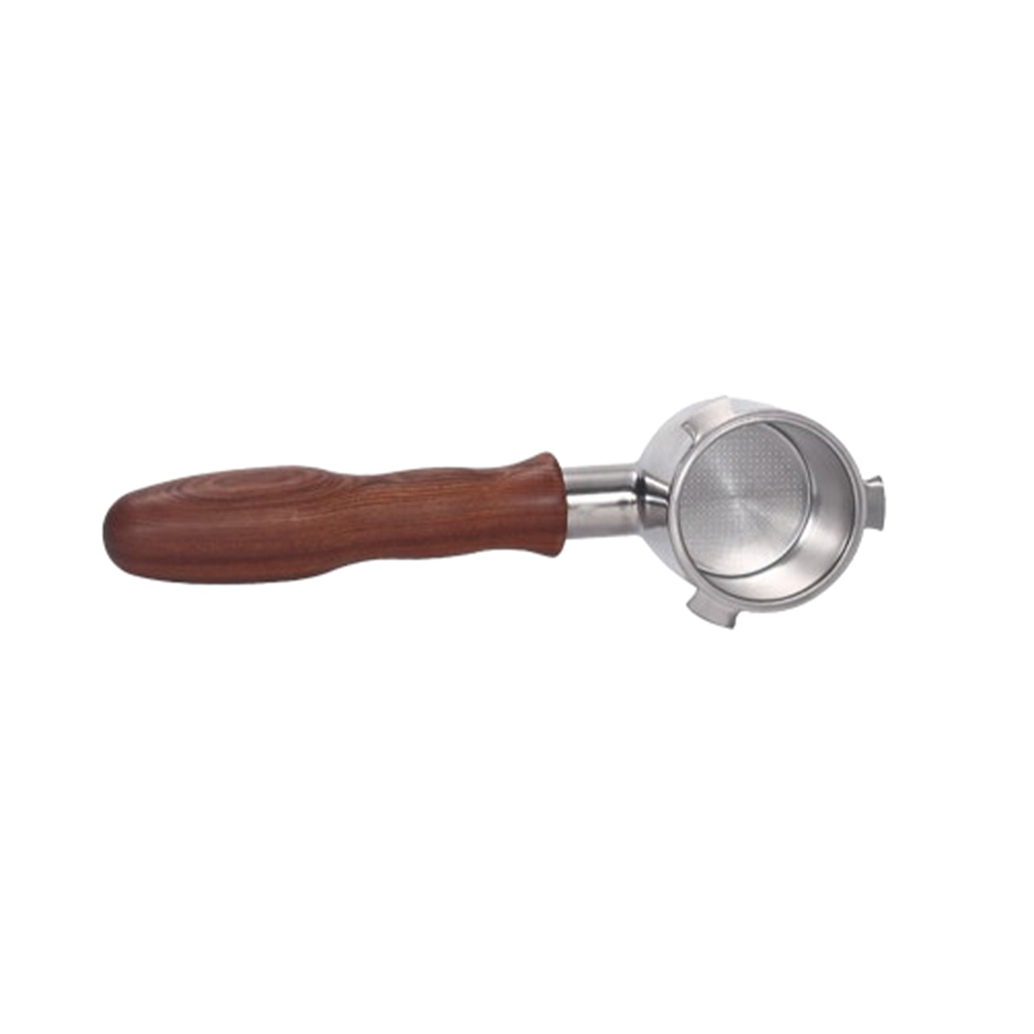DeLonghi Compatible 51mm Bottomless Portafilter with Rosewood Handle - Perfect for Espresso Extraction & Latte Art at Home