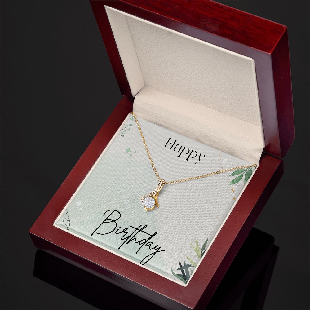 Elegant Cubic Zirconia Birthday Necklace for Women - 14K White or Yellow Gold Jewelry Gift | Perfect for Anniversaries, Valentine's Day & Special Occasions