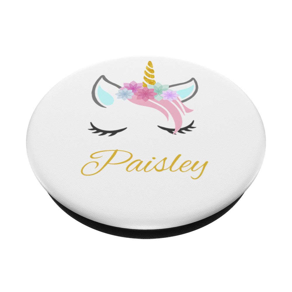 Personalized Unicorn PopSockets Grip & Stand - Custom Name Paisley Design for Phones & Tablets - Perfect Gift for Kids, Teens & Unicorn Lovers - Use at Home, School or Travel
