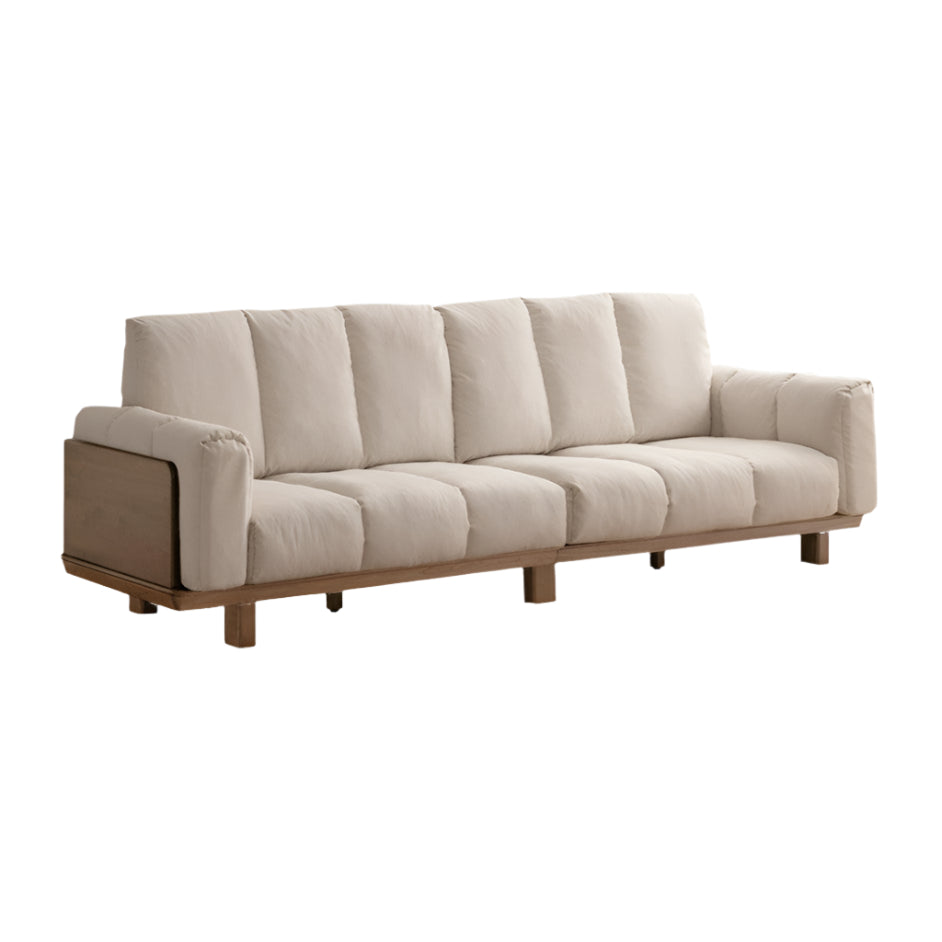 105.5x35.4x36.2 inch / 268x90x92 cm / walnut color / ash sofa imitation cotton and linen gravel white