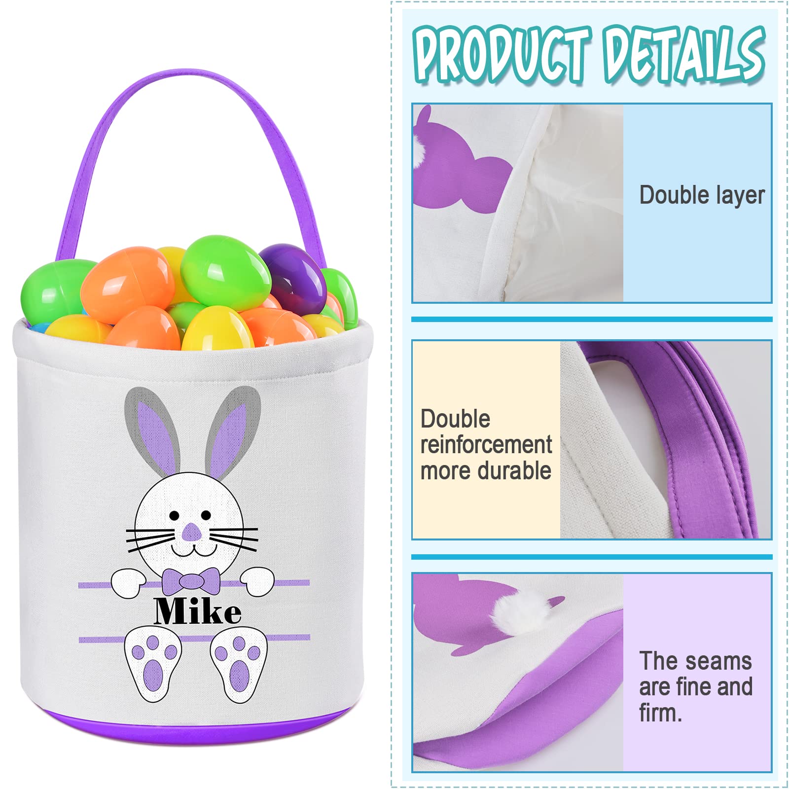 Personalized Easter Basket for Kids - Custom Easter Gifts & Toys for Girls - Pink (Easter Party & Home Decor)