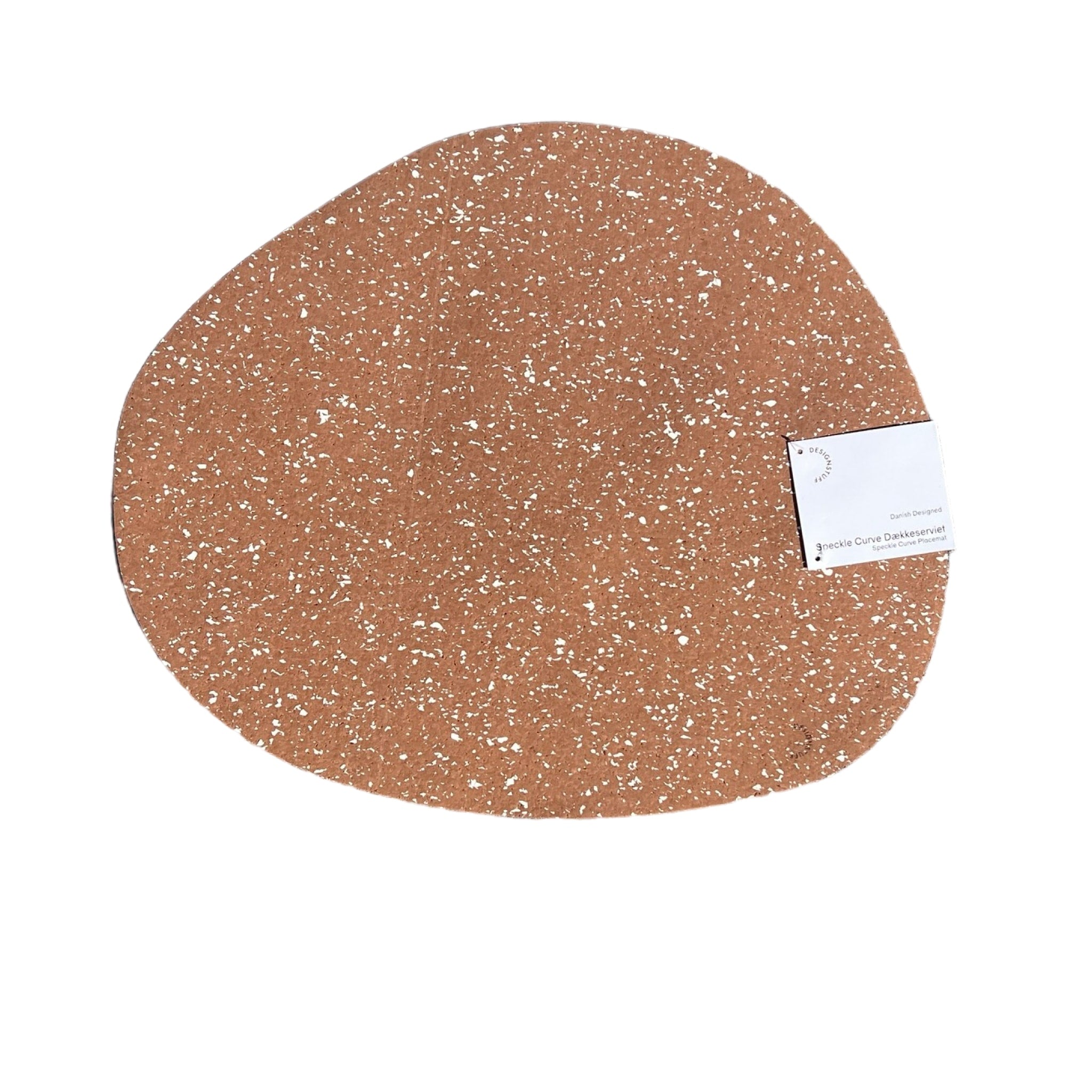 DESIGNSTUFF Speckle Curve Placemat Set of 4 - Camel Color Non-Slip Table Mats for Dining, Kitchen & Home Decor - Waterproof & Heat Resistant for Everyday Use