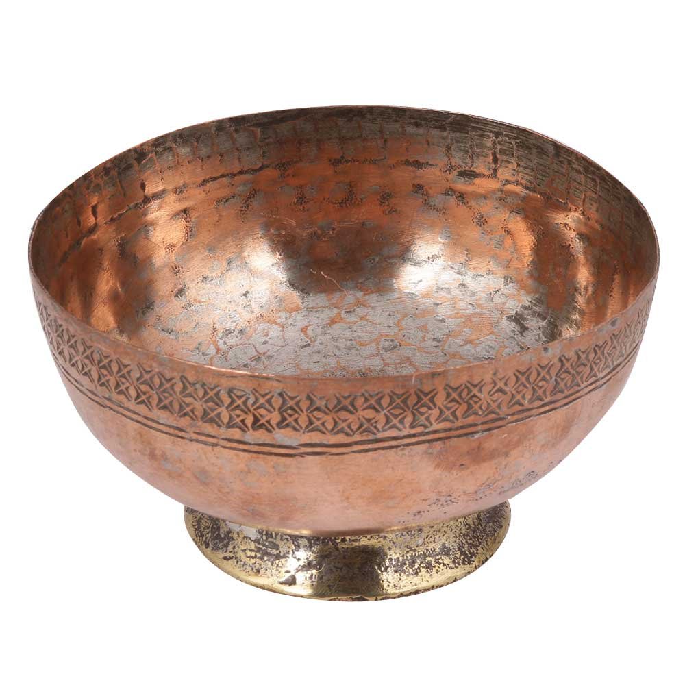 Handmade Vintage Copper Bowl - Authentic Indian Kitchen Utensils for Cooking & Serving | Pack of 1 | Perfect for Home Decor, Traditional Indian Meals & Gift Giving