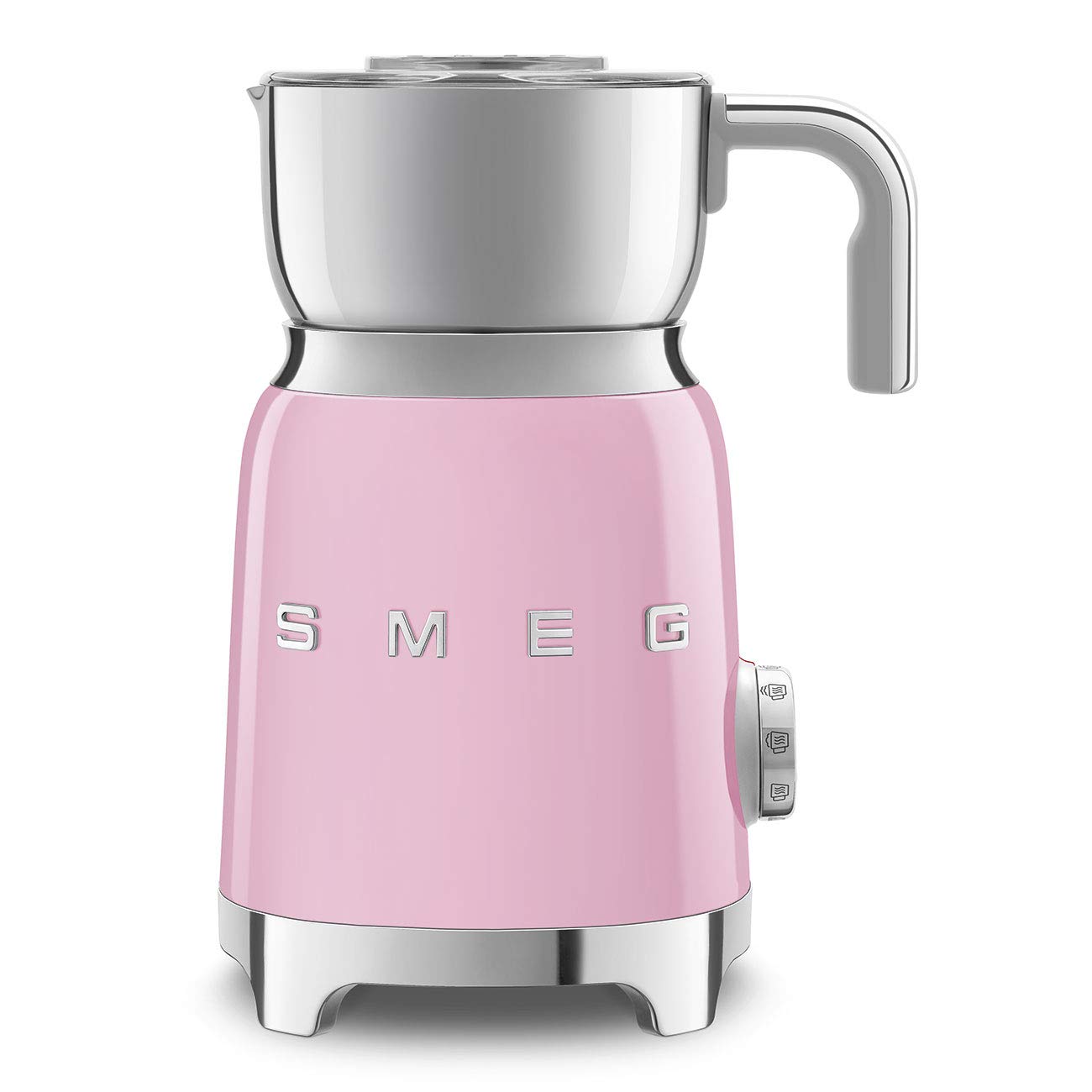 Smeg 50's Retro Style Milk Frother - Pink Electric Handheld Frother for Coffee, Latte & Cappuccino - Perfect for Home, Office & Cafe Use