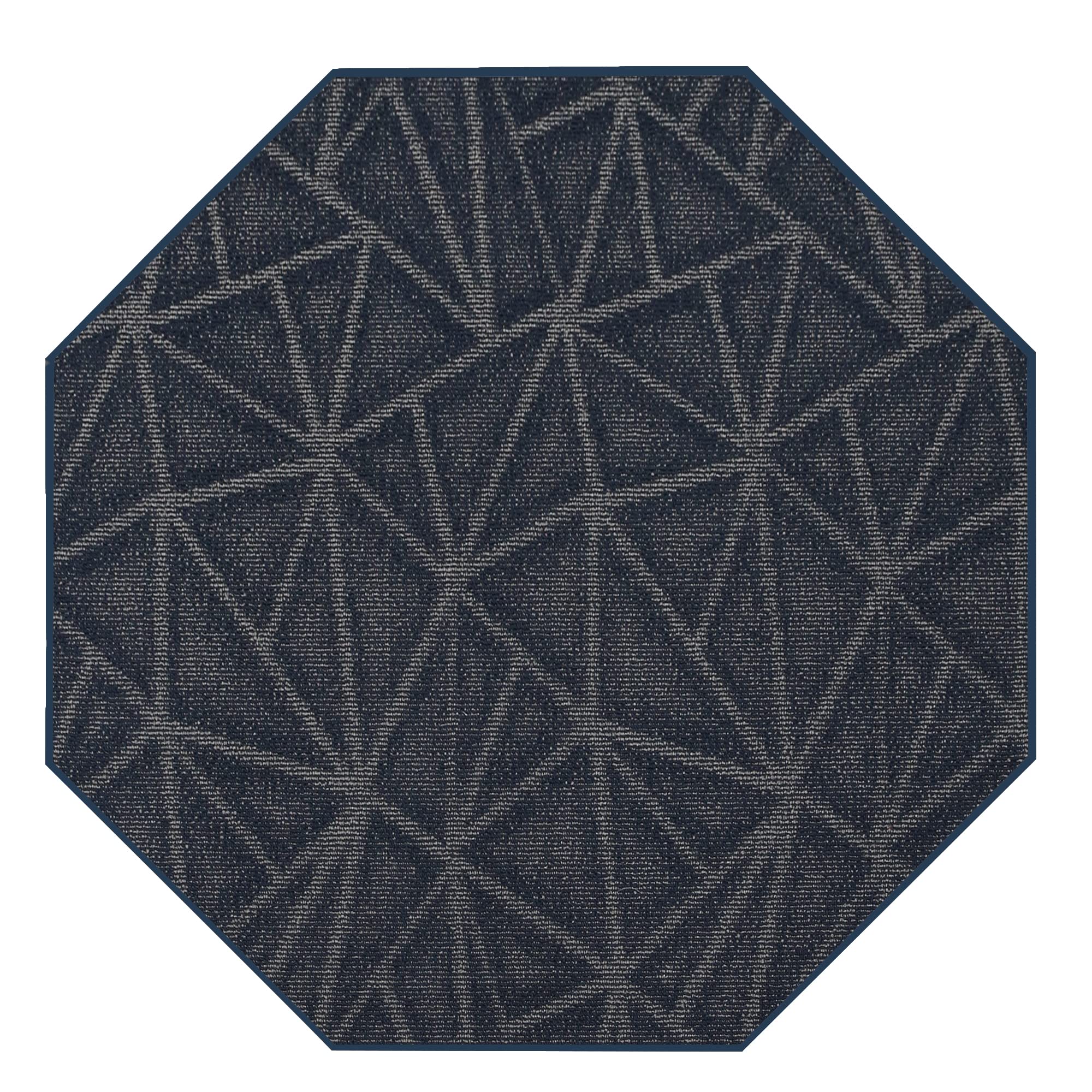 Modern Navy Indoor/Outdoor Area Rug - Octagon Commercial Rug for Living Room, Playroom & Nursery - Durable USA-Made 12' Rug for Home & Office Decor