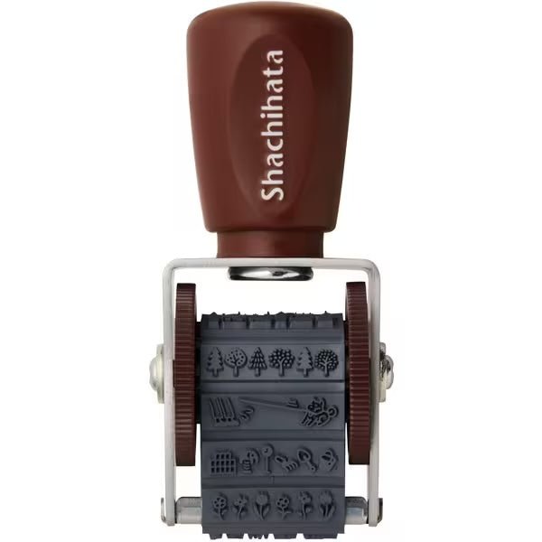Rotating Decoration Stamp Mini - Shachihata Self-Inking Stamp for Scrapbooking, DIY Crafts & Office Use - Perfect for Card Making, Journaling & Gift Wrapping