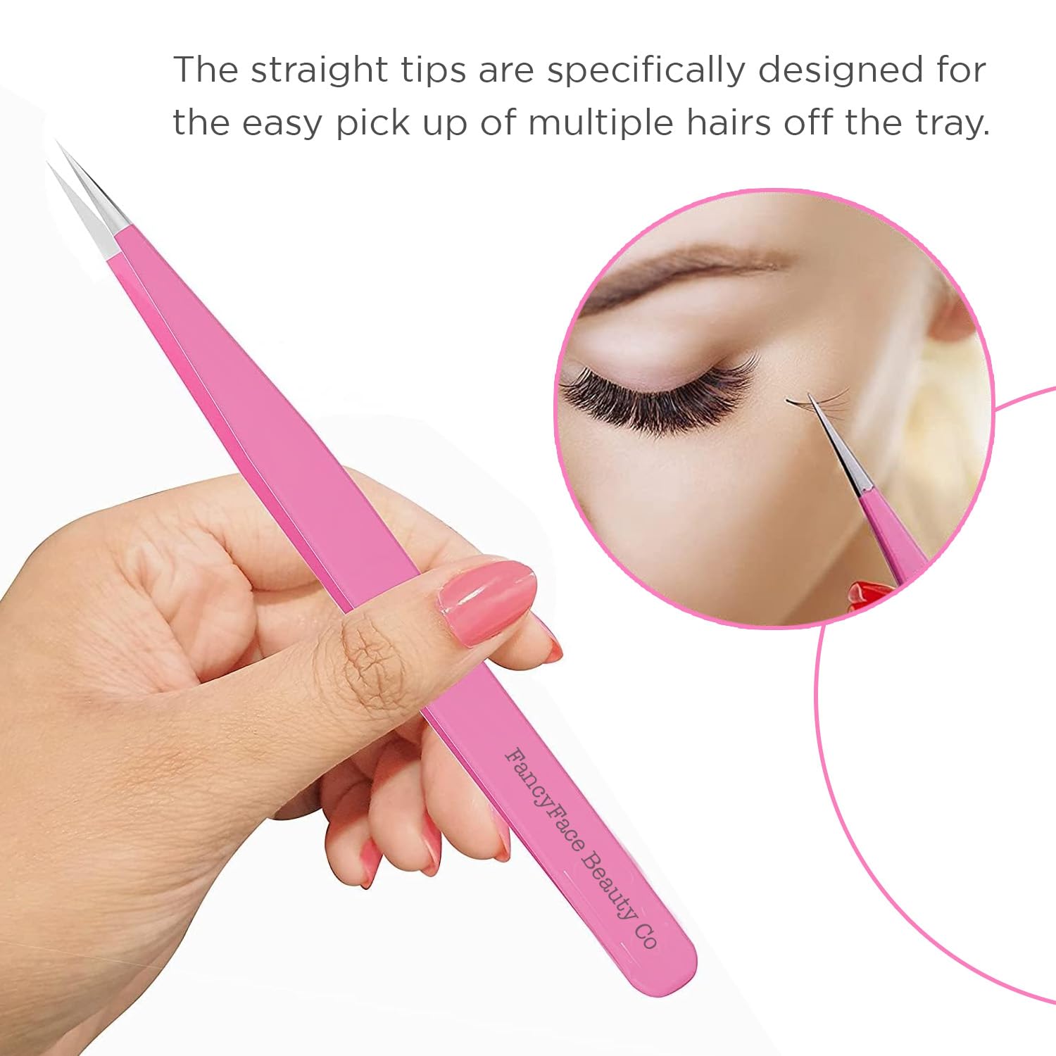 Professional 2-Piece Straight & Curved Tip Eyelash Extension Tweezers Set - Premium Stainless Steel False Eyelash Application Tools - Perfect for Salon, Home Use & DIY Lash Extensions