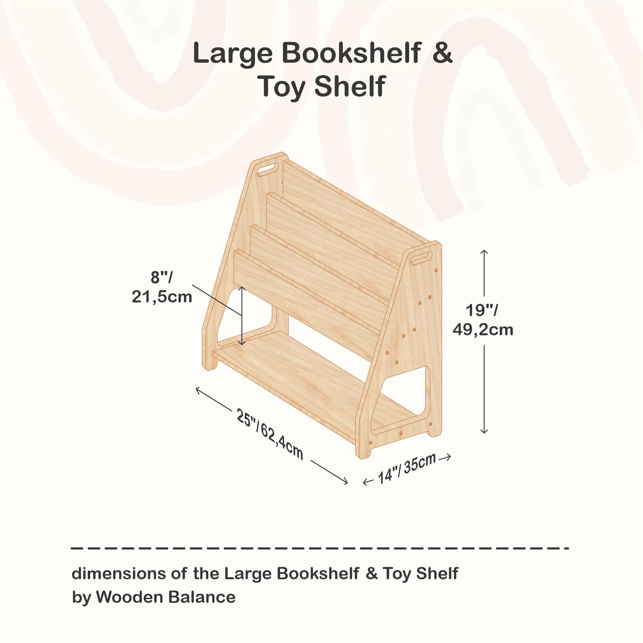 2-in-1 Kids Shelf & Toy Storage - Montessori Wooden Bookshelf for Nursery, Playroom & Bedroom - Durable Kids Bookcase & Montessori Furniture for Organized Learning Spaces