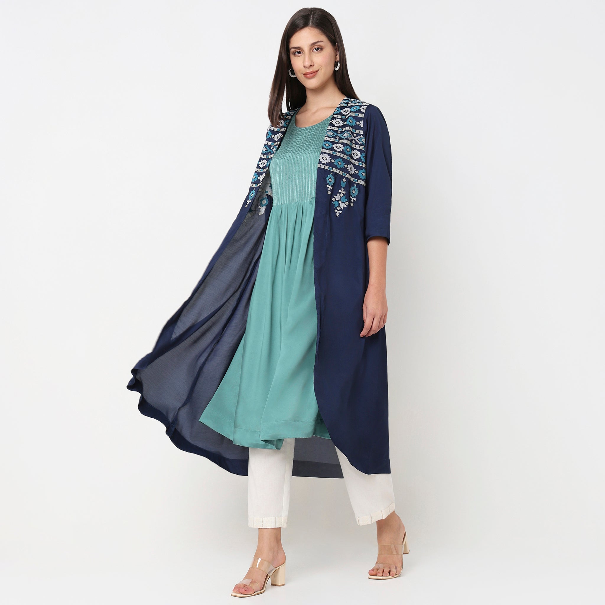 Flare Fit Embroidered Jacket for Women - Stylish Casual Outerwear with Unique Embroidery Design | Perfect for Spring, Fall & Outdoor Activities