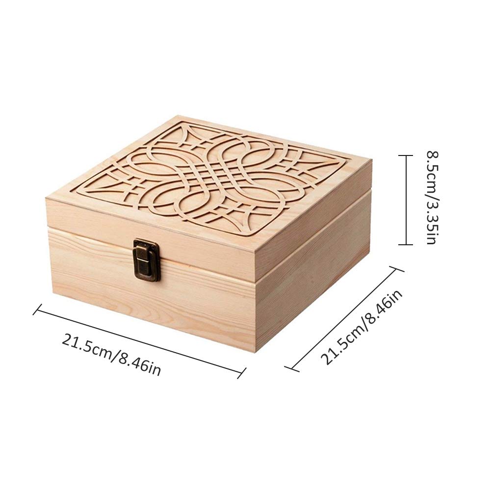 36-Slot Wooden Essential Oil Storage Box - Premium Aromatherapy Bottle Organizer & Makeup Case for Home Spa, Bathroom, and Vanity Organization