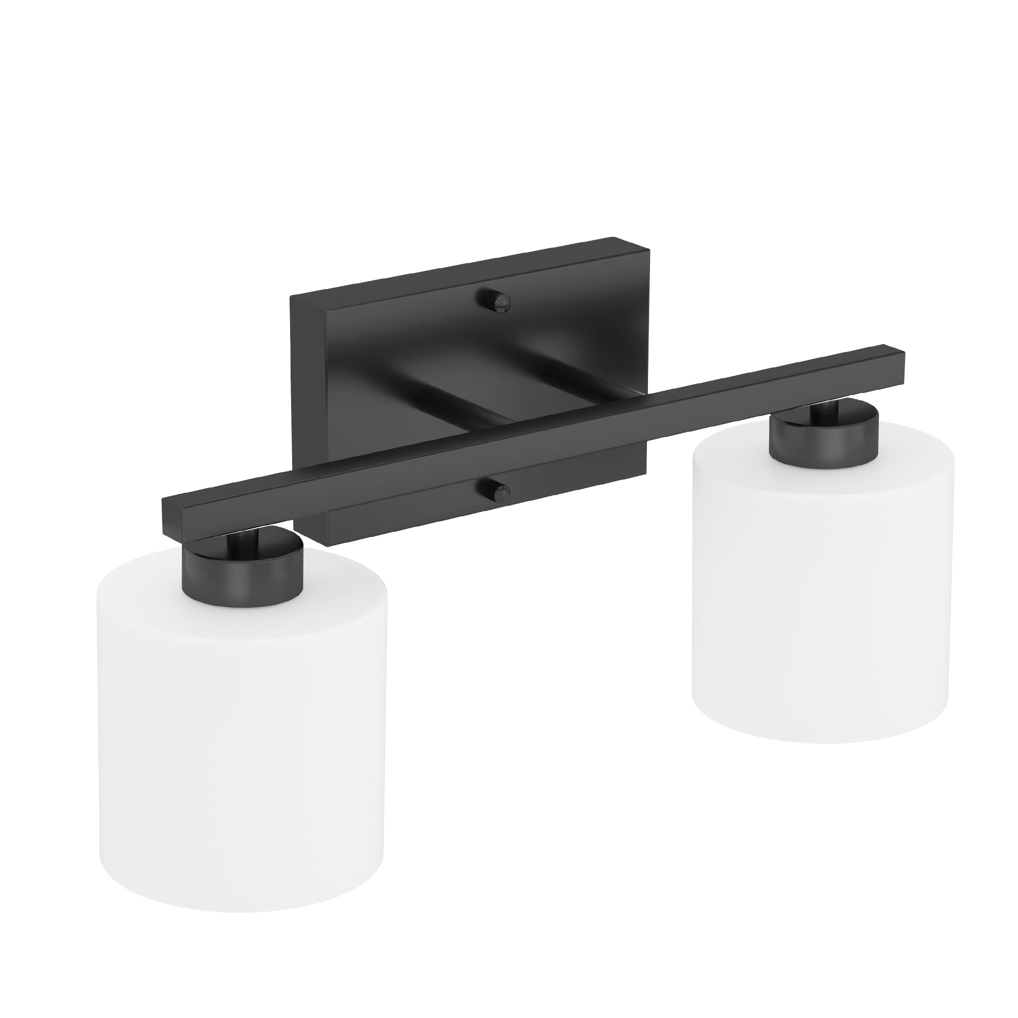 Modern Black Vanity Light - 2 Light Anti-Rust Bathroom Fixture for Mirror