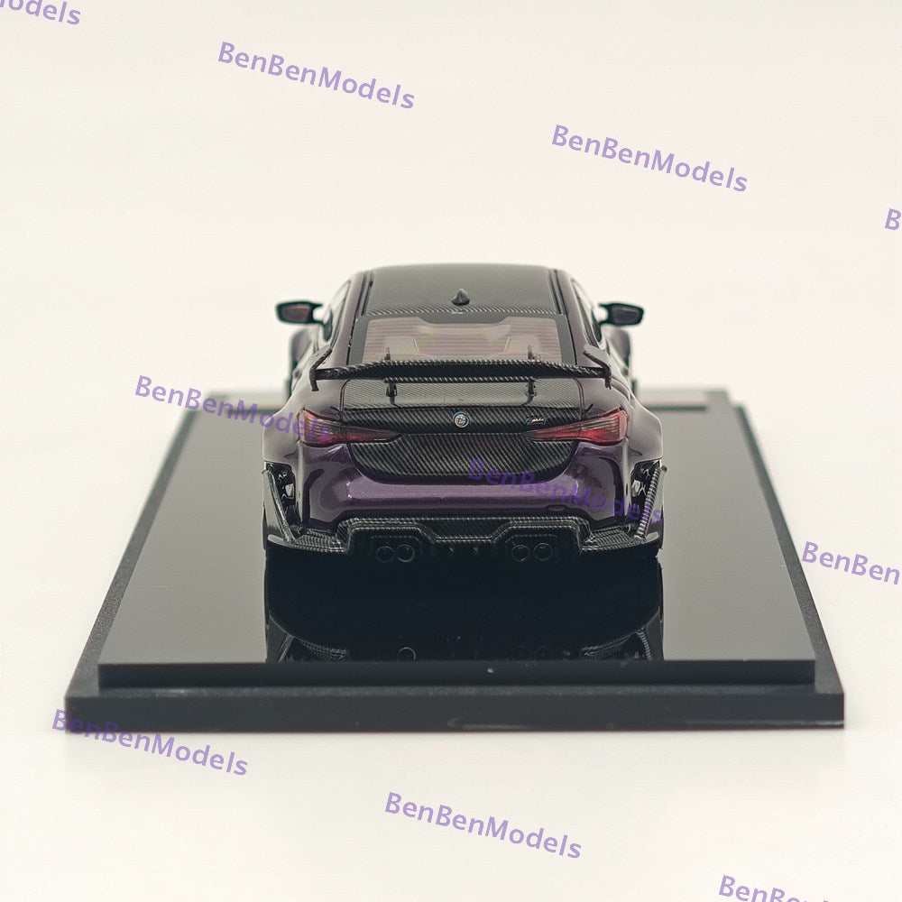 1/64 Scale STREET WARRIOR SW BMW M4 Purple Diecast Model Car - Limited Edition Collectible for Display, Racing Games & Car Enthusiasts