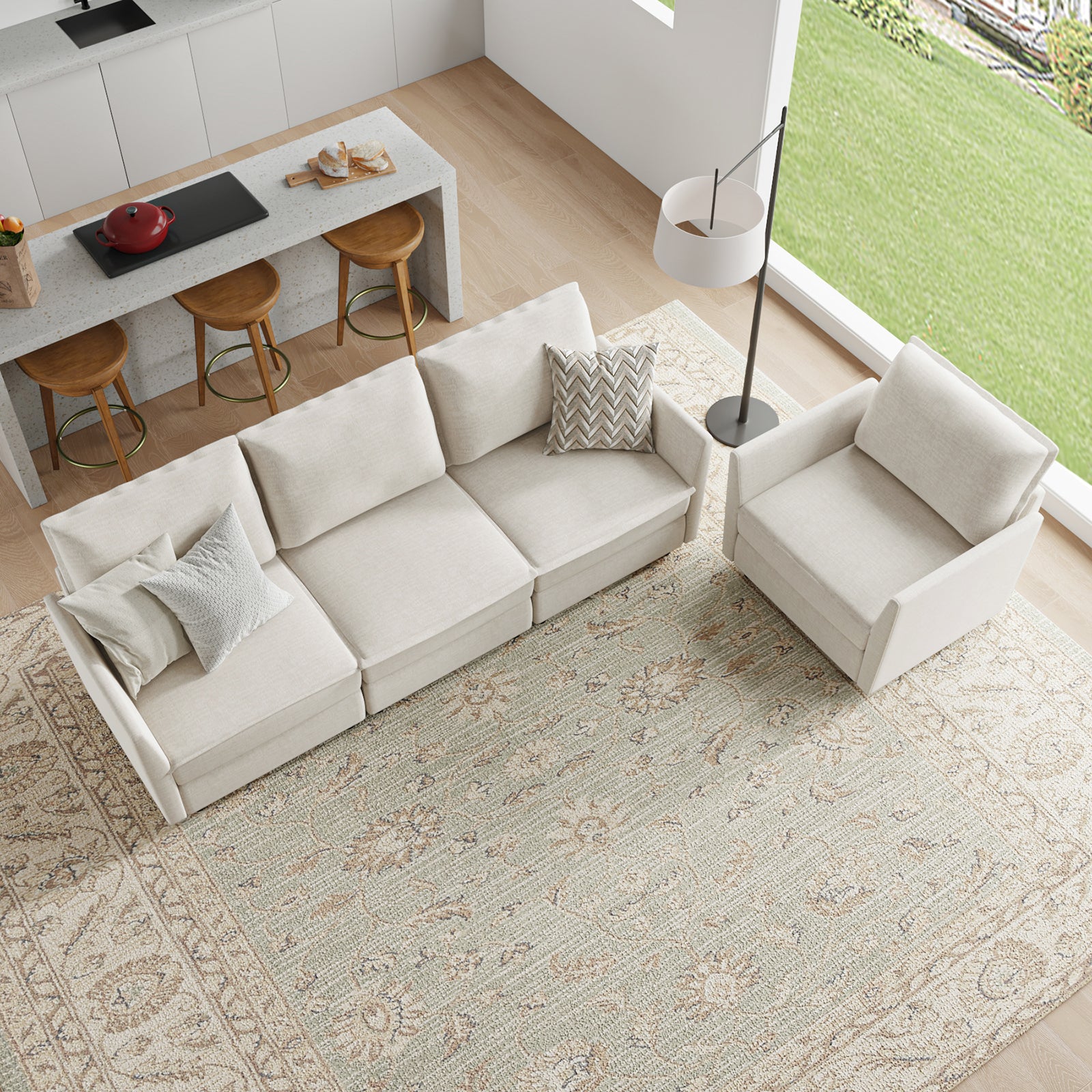 Harmetrix Oversized Soft Sectional Couch with Storage | Modern L-Shaped Sofa Bed with Hidden Compartment | Perfect for Living Room, Family Room & Small Spaces