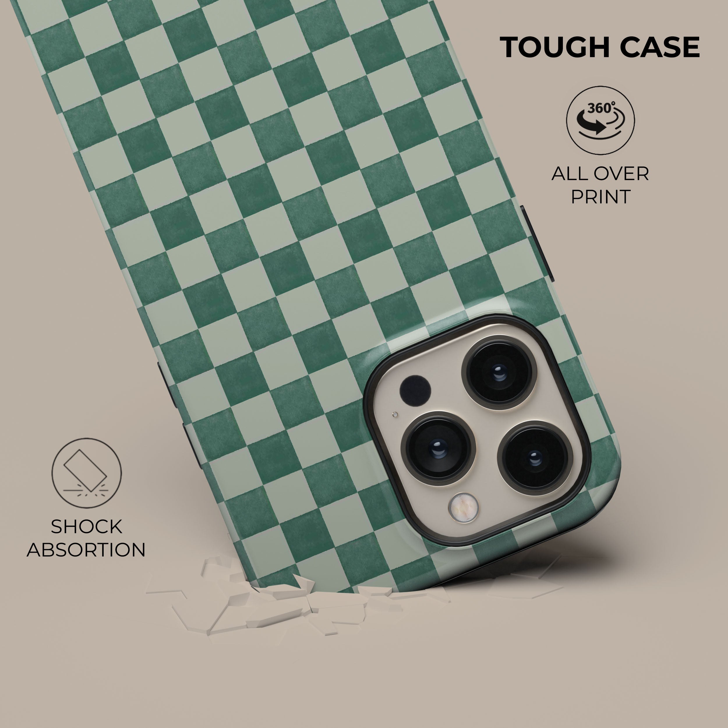 Mint Serenity Phone Case - Slim Protective Cover for iPhone 12/13/14 Pro Max - Soft Matte Finish with Shock Absorption - Perfect for Everyday Use, Travel & Outdoor Activities