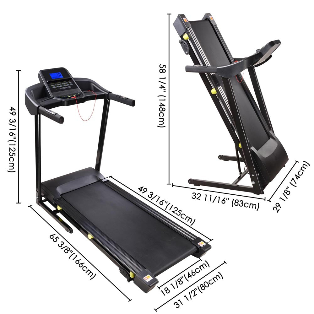 TheLAShop 3HP Folding Incline Treadmill with Adjustable Speed & Large 49