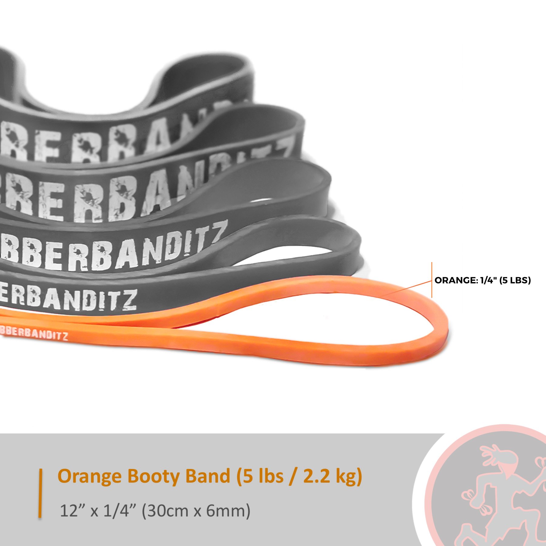 Rubberbanditz Extra Thick Booty Bands - Heavy Duty Resistance Bands for Glutes, Legs & Hip Workouts - Includes Women's eGuide - 5 Mini Loop Exercise Bands (5-100 lbs) for HIPS, Thighs, Butt & Abs - Perfect for Home Gym, Yoga & Pilates