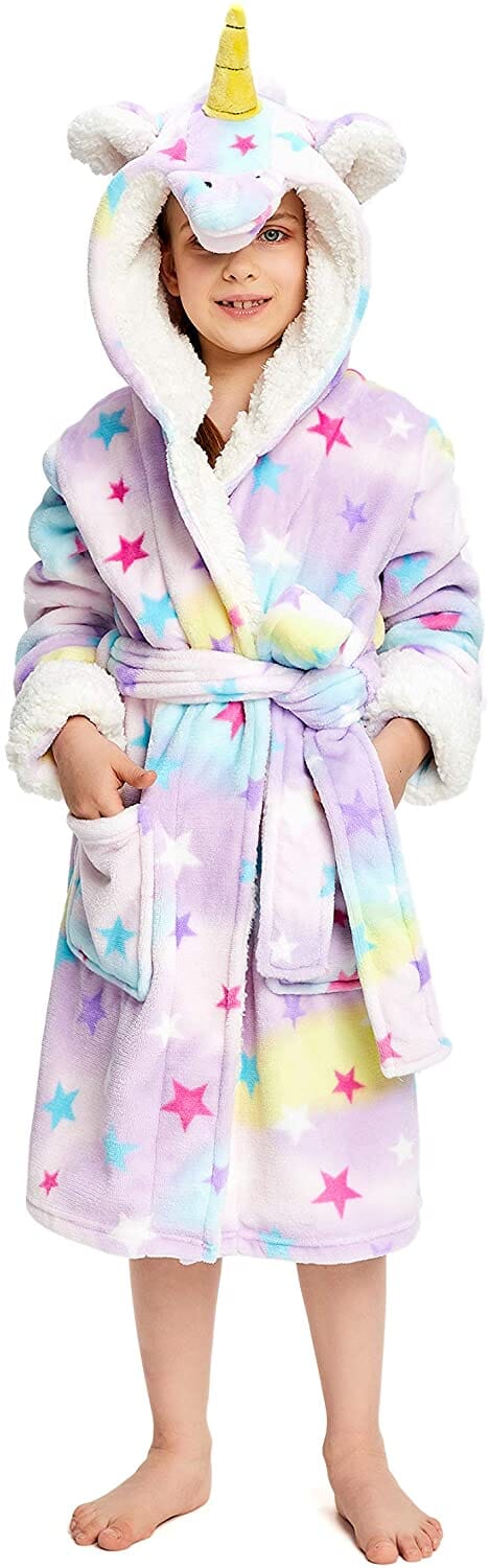 Soft & Cozy Princess Unicorn Bathrobe for Kids - Fast Priority Shipping - Perfect for Birthday Gifts, Spa Days & Bedtime Comfort