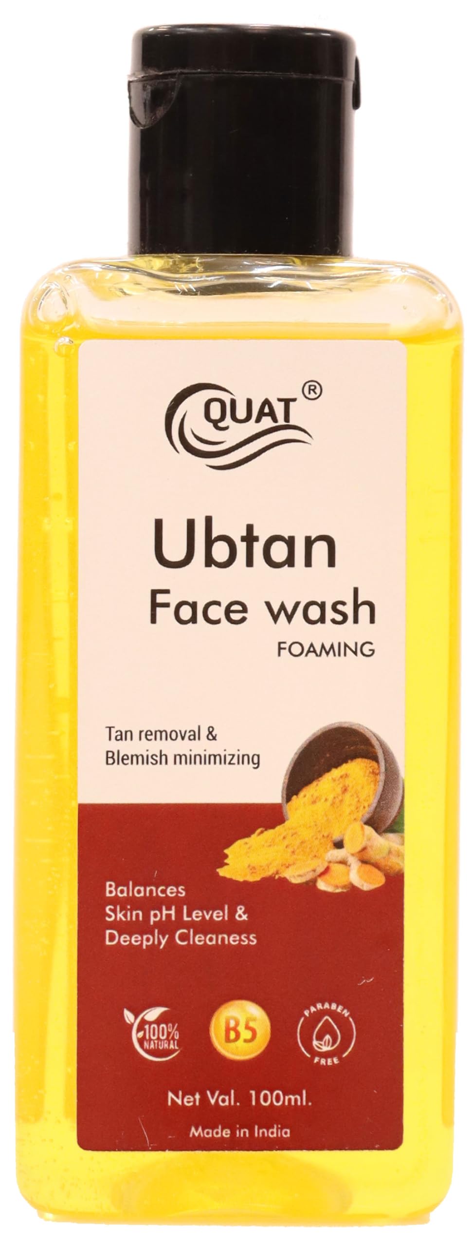 Ubtan Face Wash for Tan Removal & Blemish Control - Enriched with Saffron, Turmeric, Chickpea Flour & Natural Oils | Brightening Facial Cleanser for Glowing Skin | Perfect for Daily Skincare Routine & Post-Sun Care