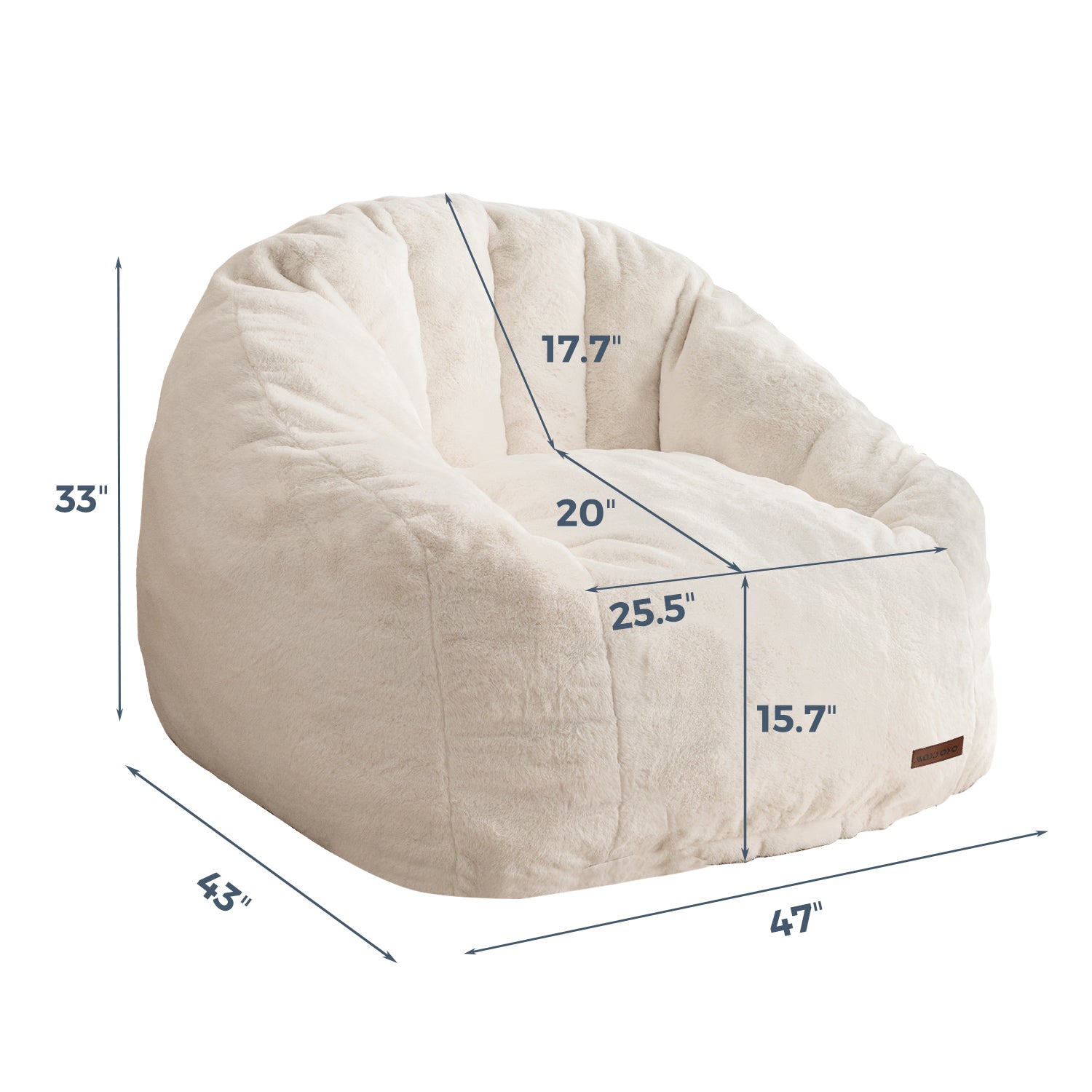 MAXYOYO Giant Bean Bag Chair - Oversized Faux Fur Shell Design with Premium Filler | Ultra Comfortable Lounge Chair for Living Room, Bedroom, Game Room & Dorm