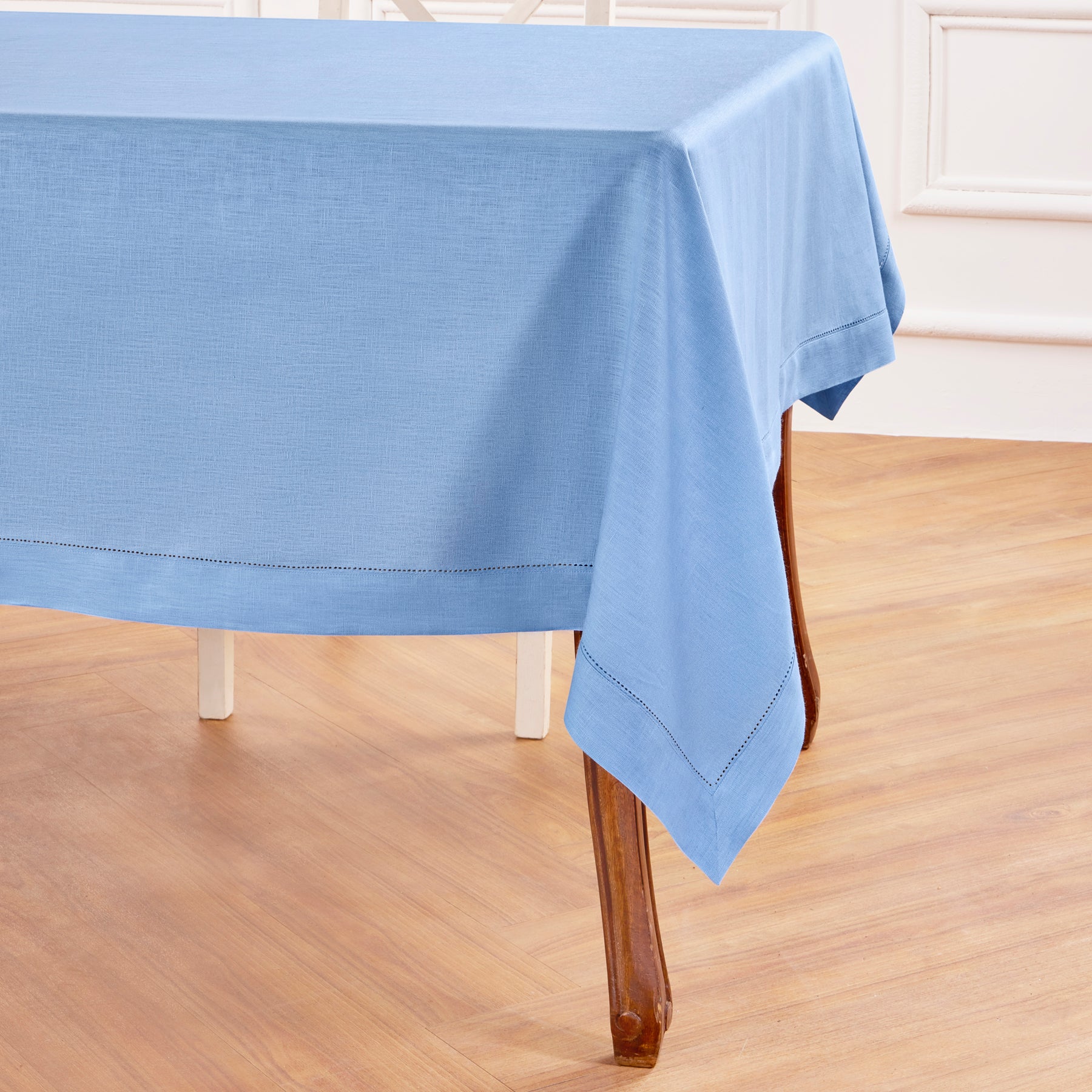 Elegant Classic Hemstitch Tablecloth - Premium Cotton Linen Table Cover for Dining Room, Wedding, Party & Special Occasions